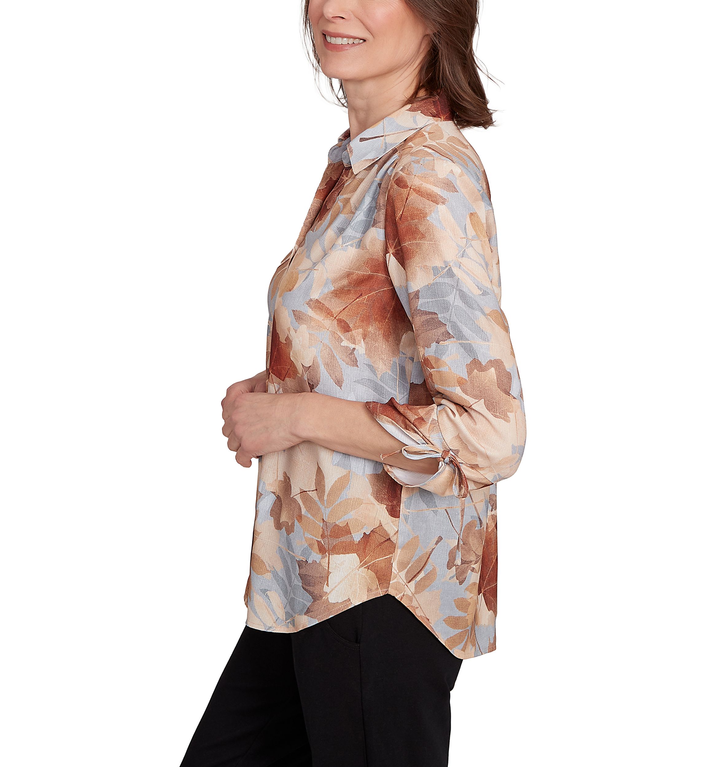 Petite Classics Texture Leaves Top 