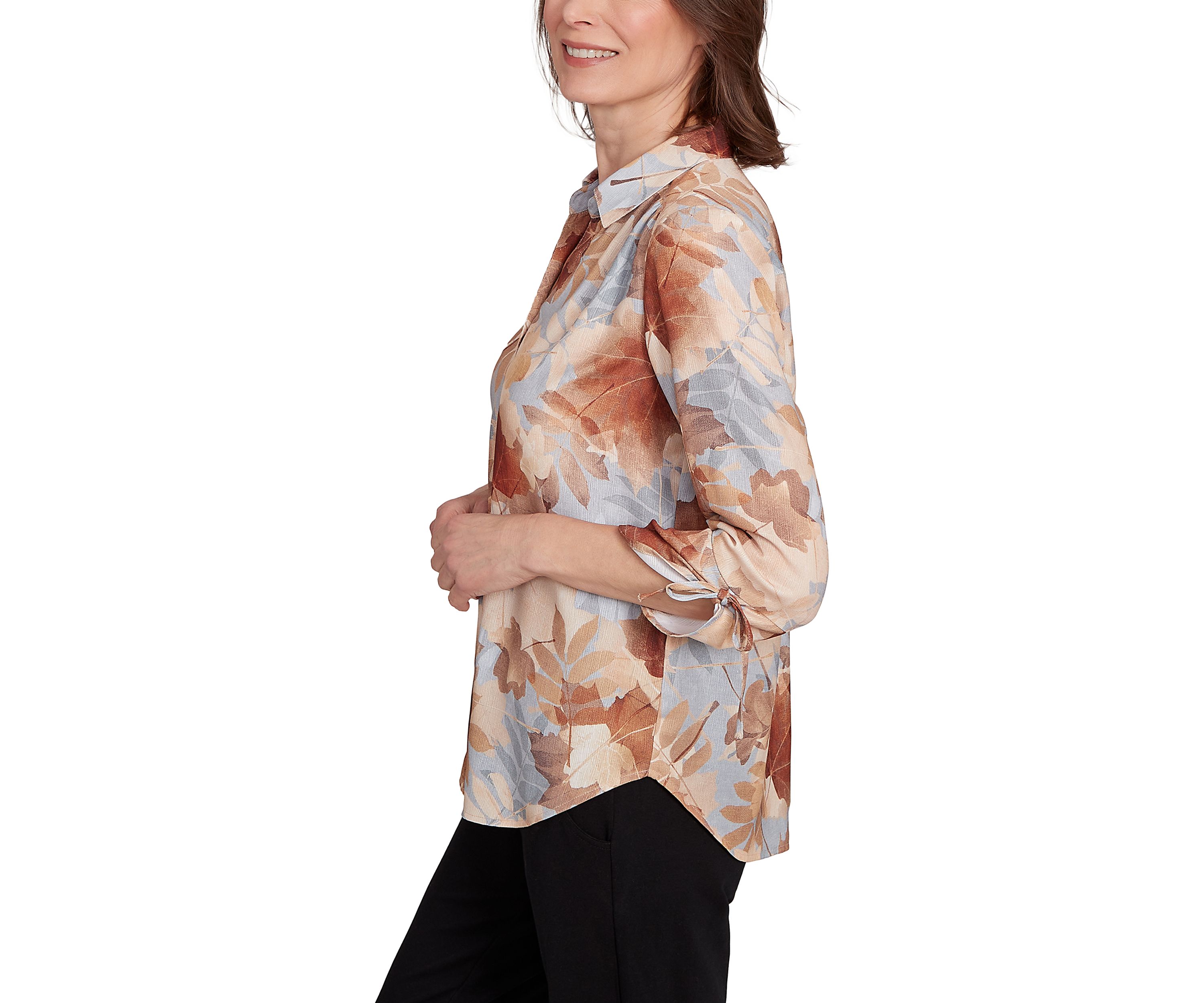 Petite Classics Texture Leaves Top 