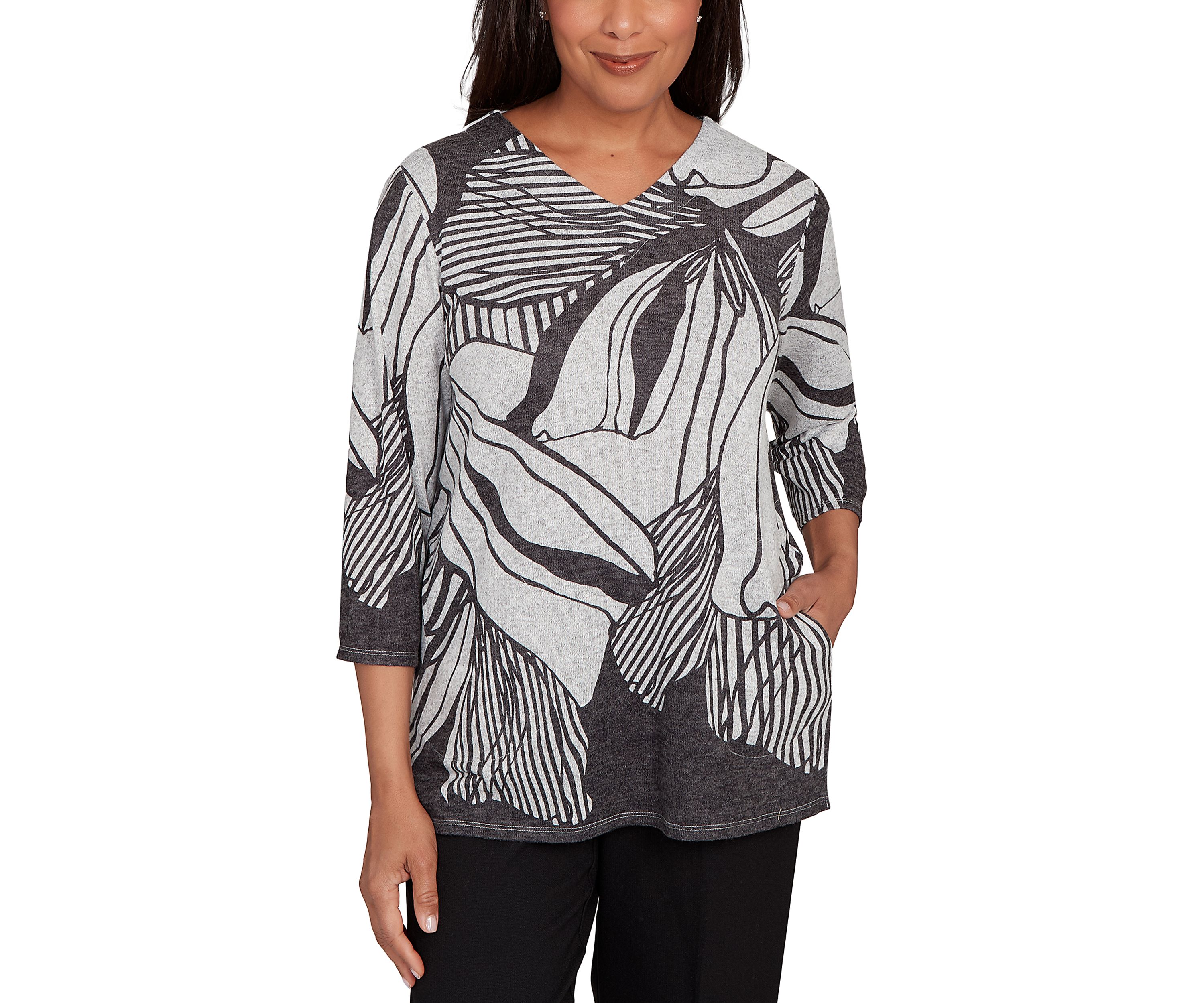 Petite Classics Stripe Floral Top