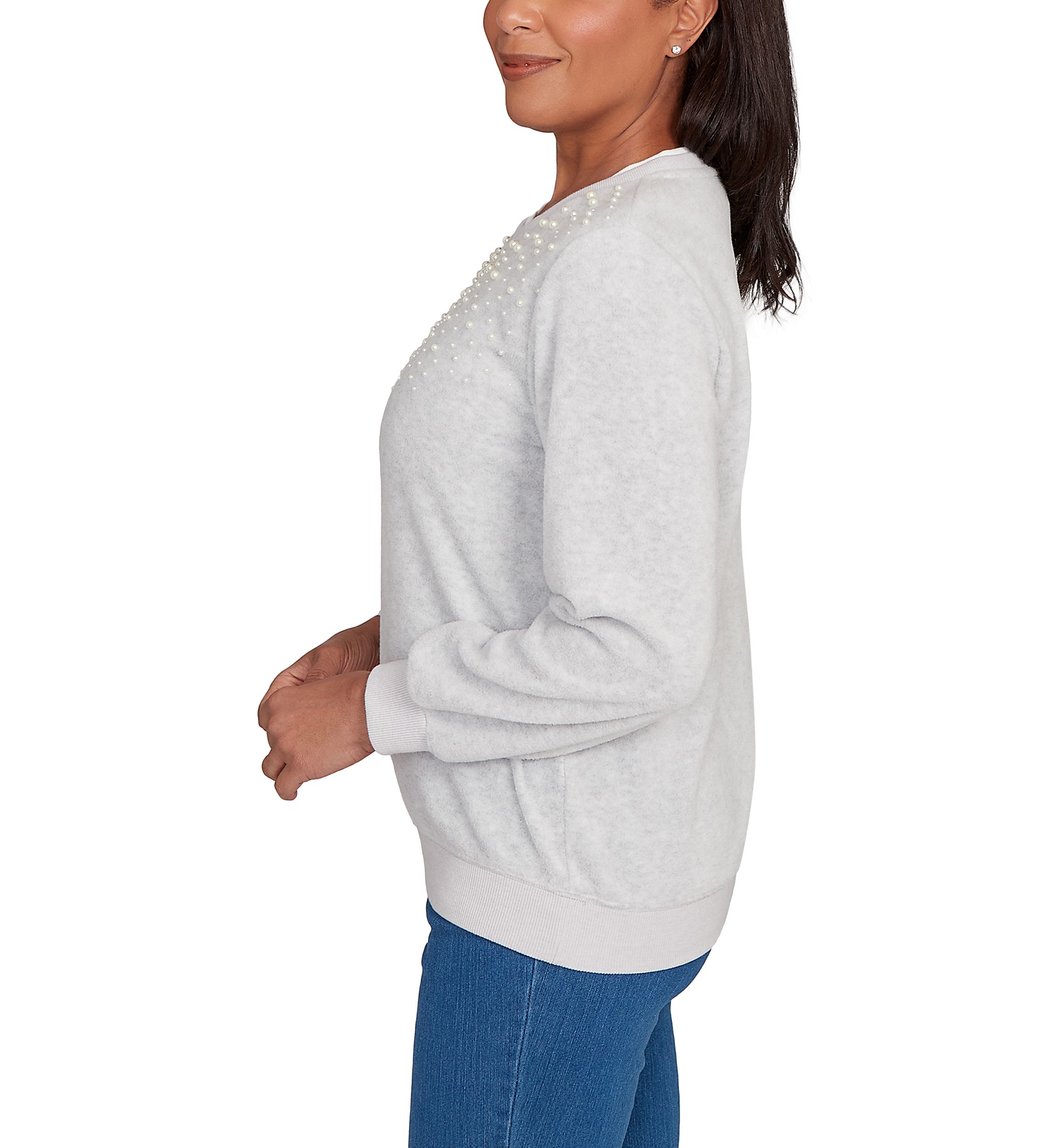 Petite Classics Embellished Yoke Sweater
