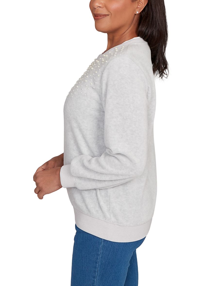Petite Classics Embellished Yoke Sweater
