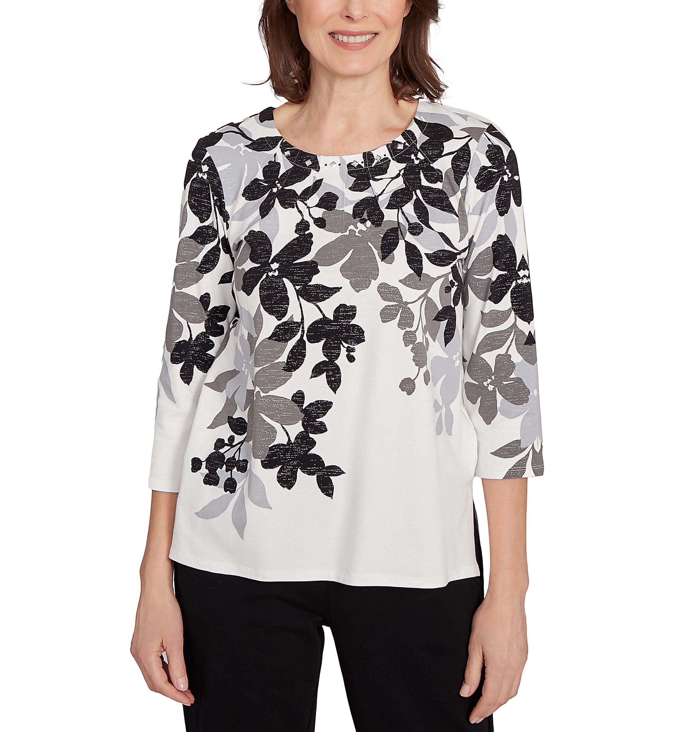 Petite Classics Shadow Leaf Top 