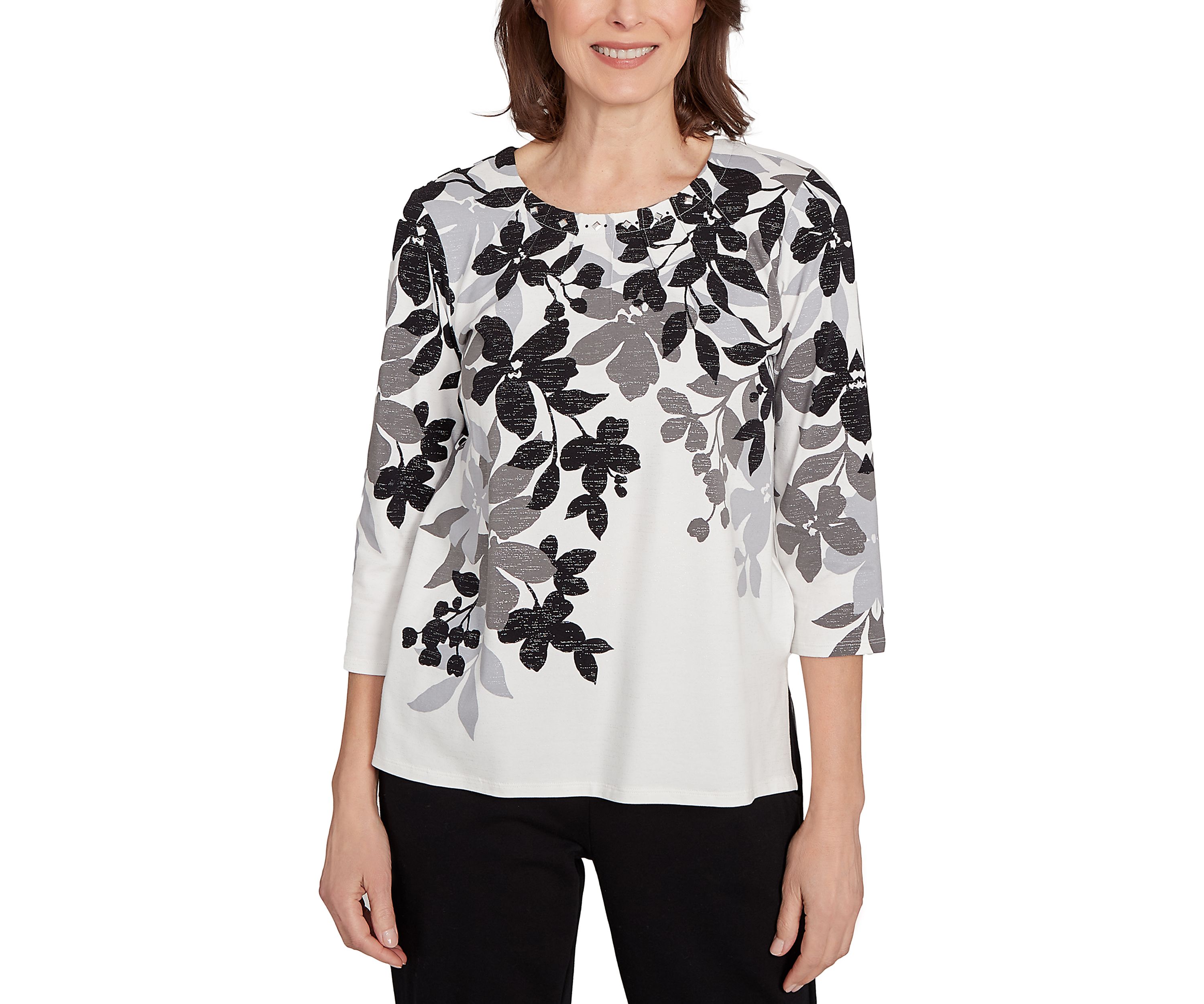 Petite Classics Shadow Leaf Top 