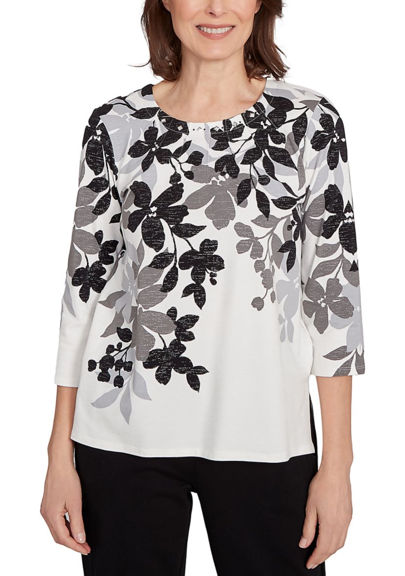 Petite Classics Shadow Leaf Top 