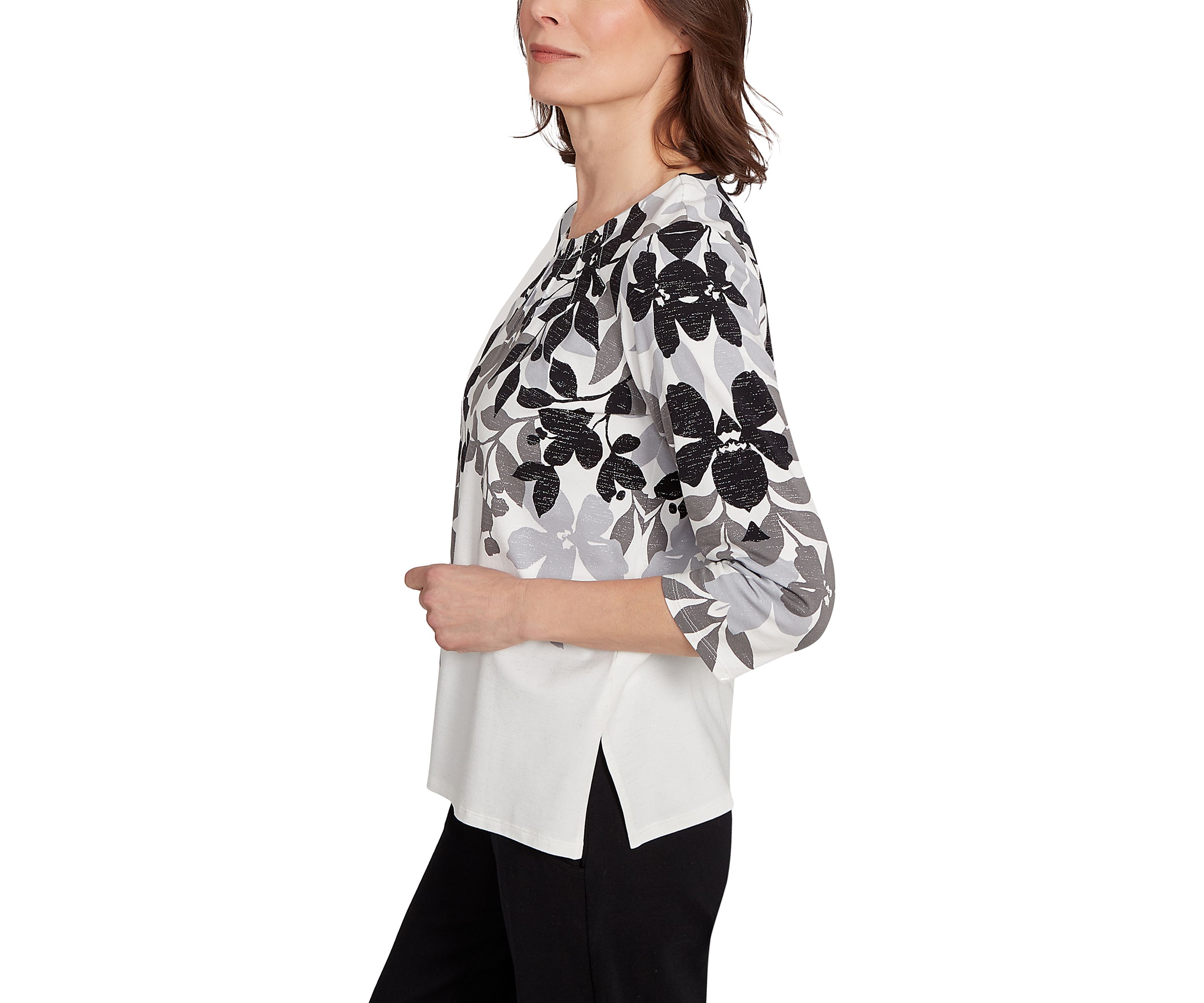Petite Classics Shadow Leaf Top 