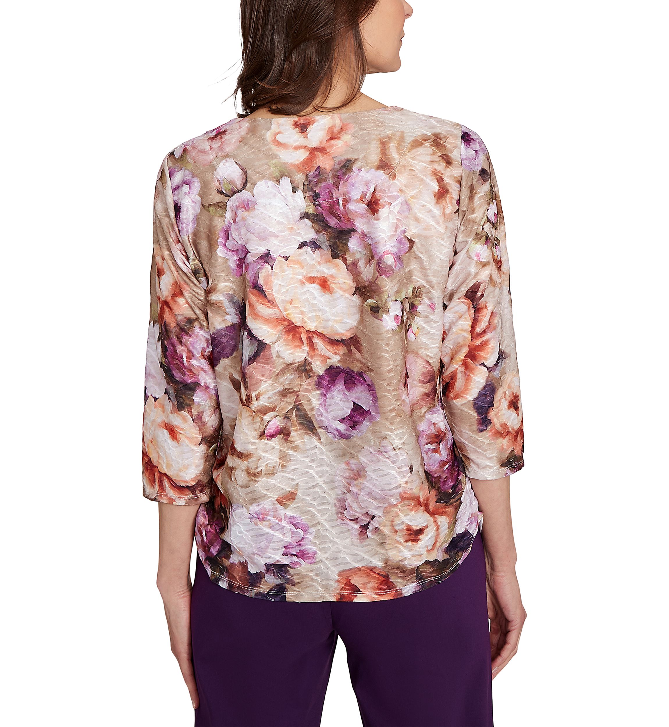 Petite Classics Texture Floral Top 