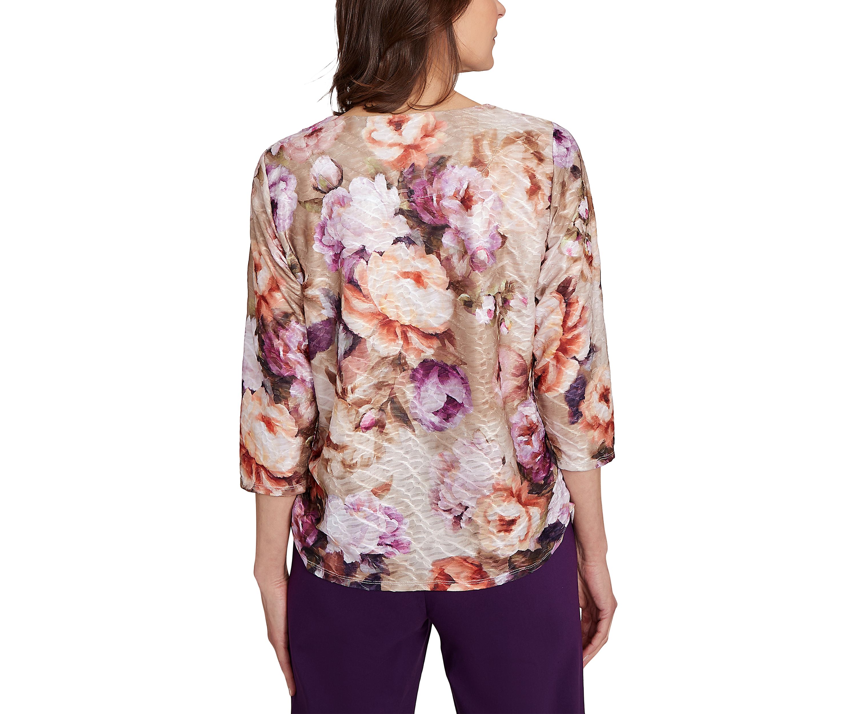 Petite Classics Texture Floral Top 