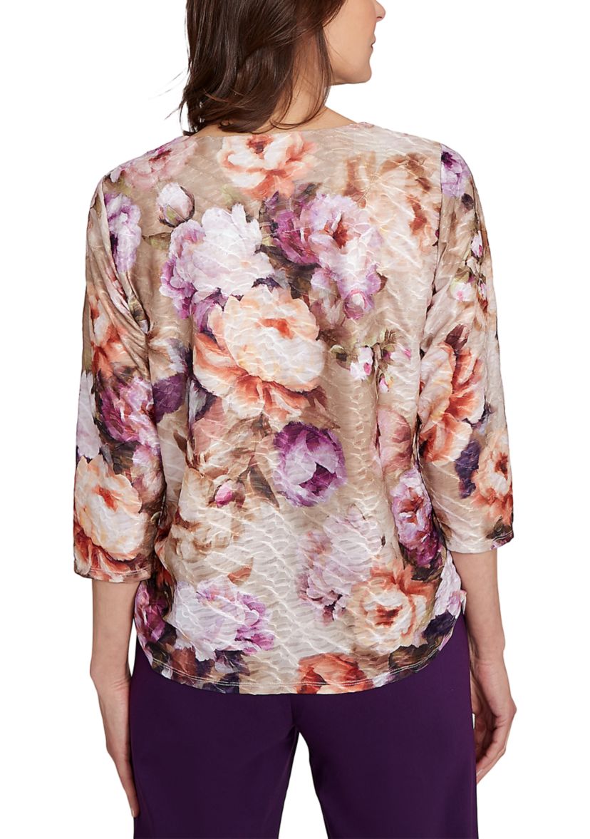 Petite Classics Texture Floral Top 