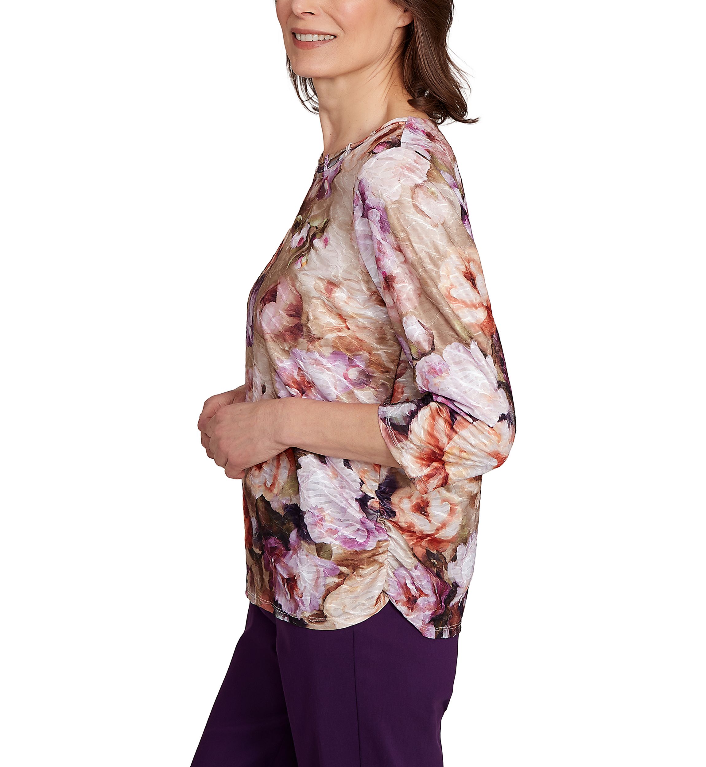 Petite Classics Texture Floral Top 