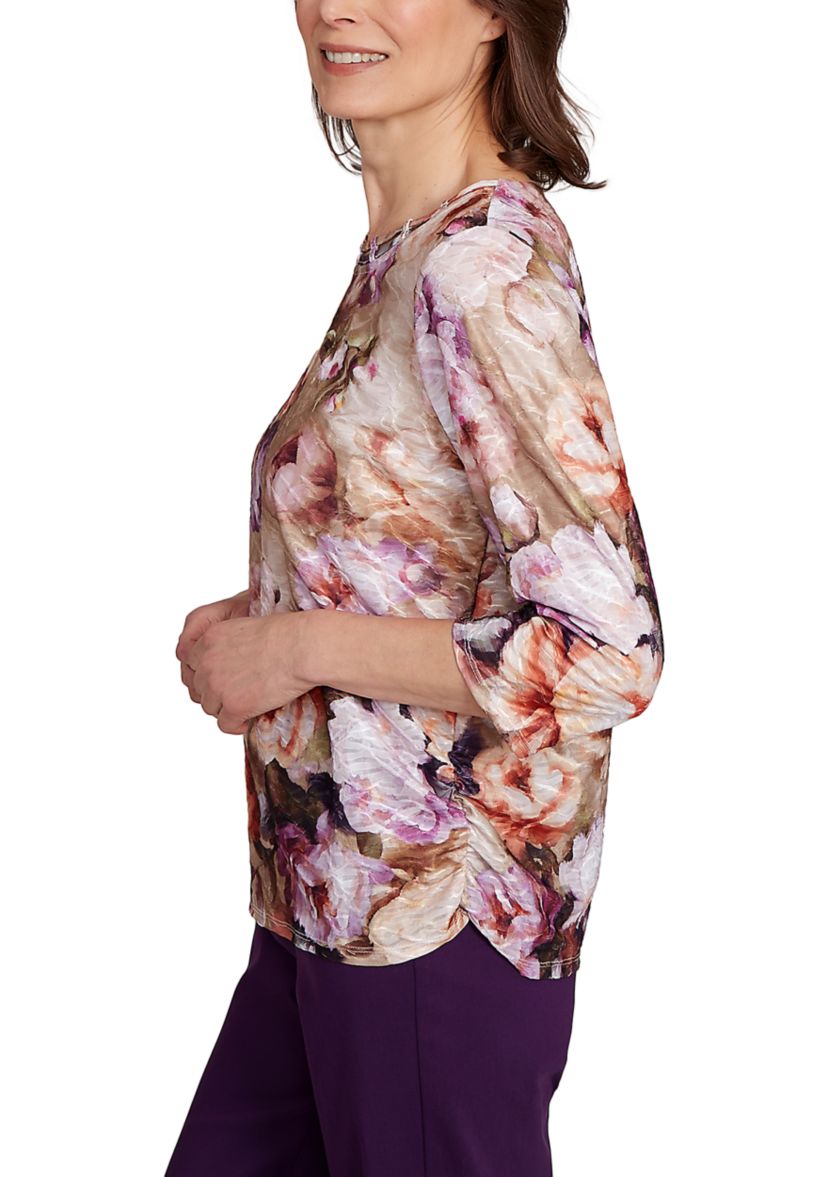 Petite Classics Texture Floral Top 