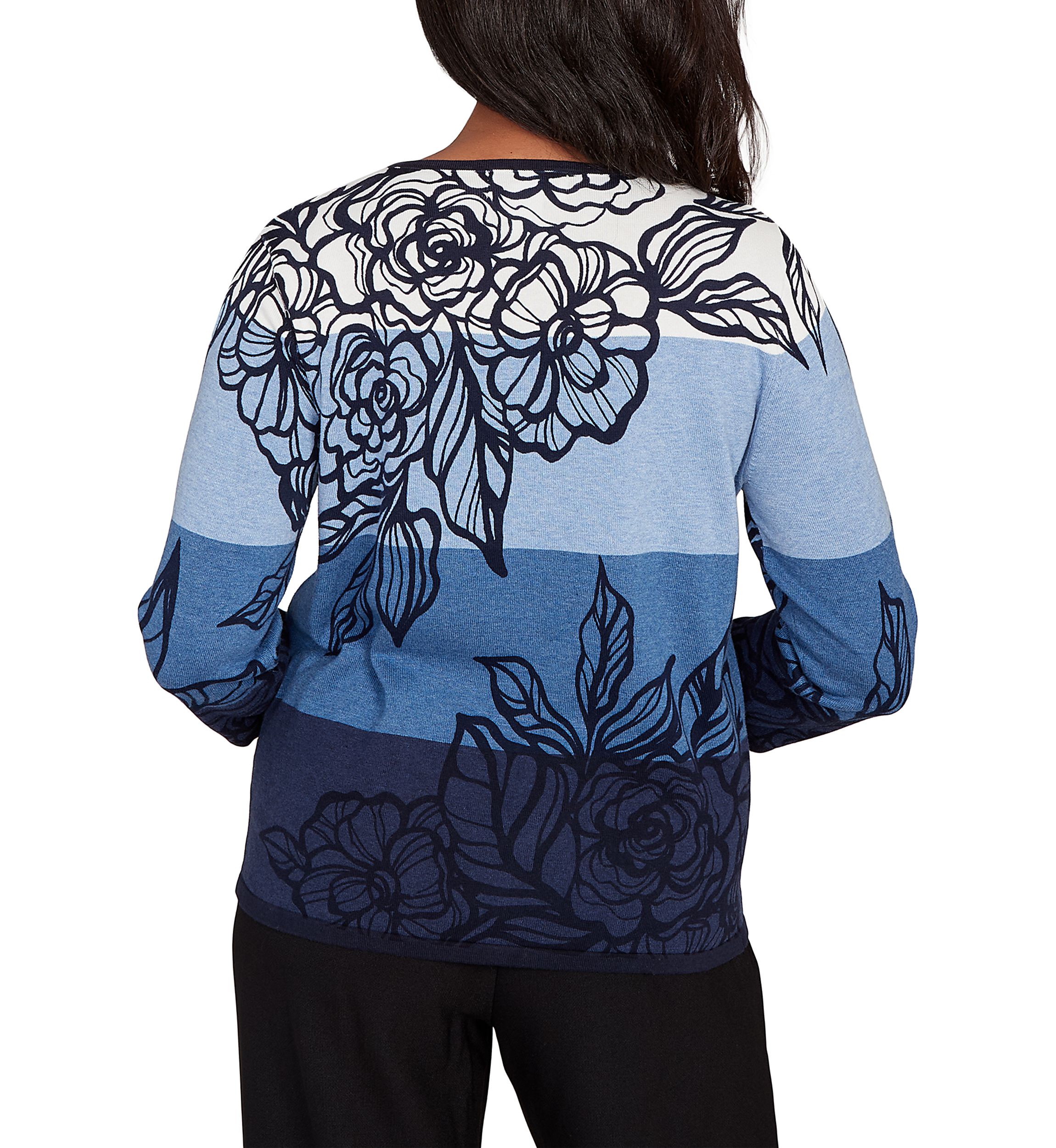 Petite Classics Ombre Floral Sweater 