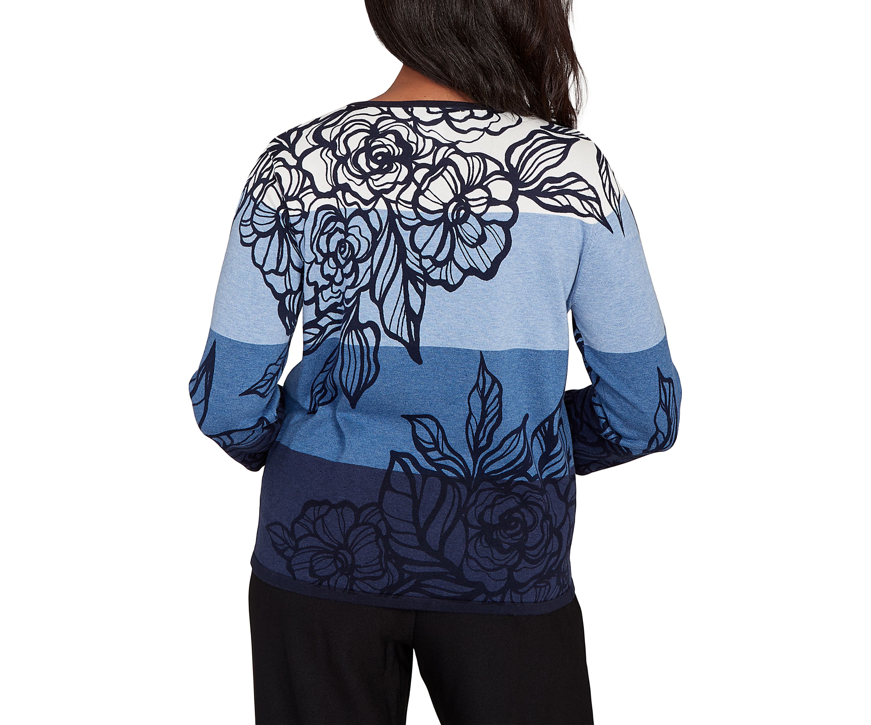 Petite Classics Ombre Floral Sweater 