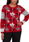 Petite Classics Vertical Flowers Sweater 