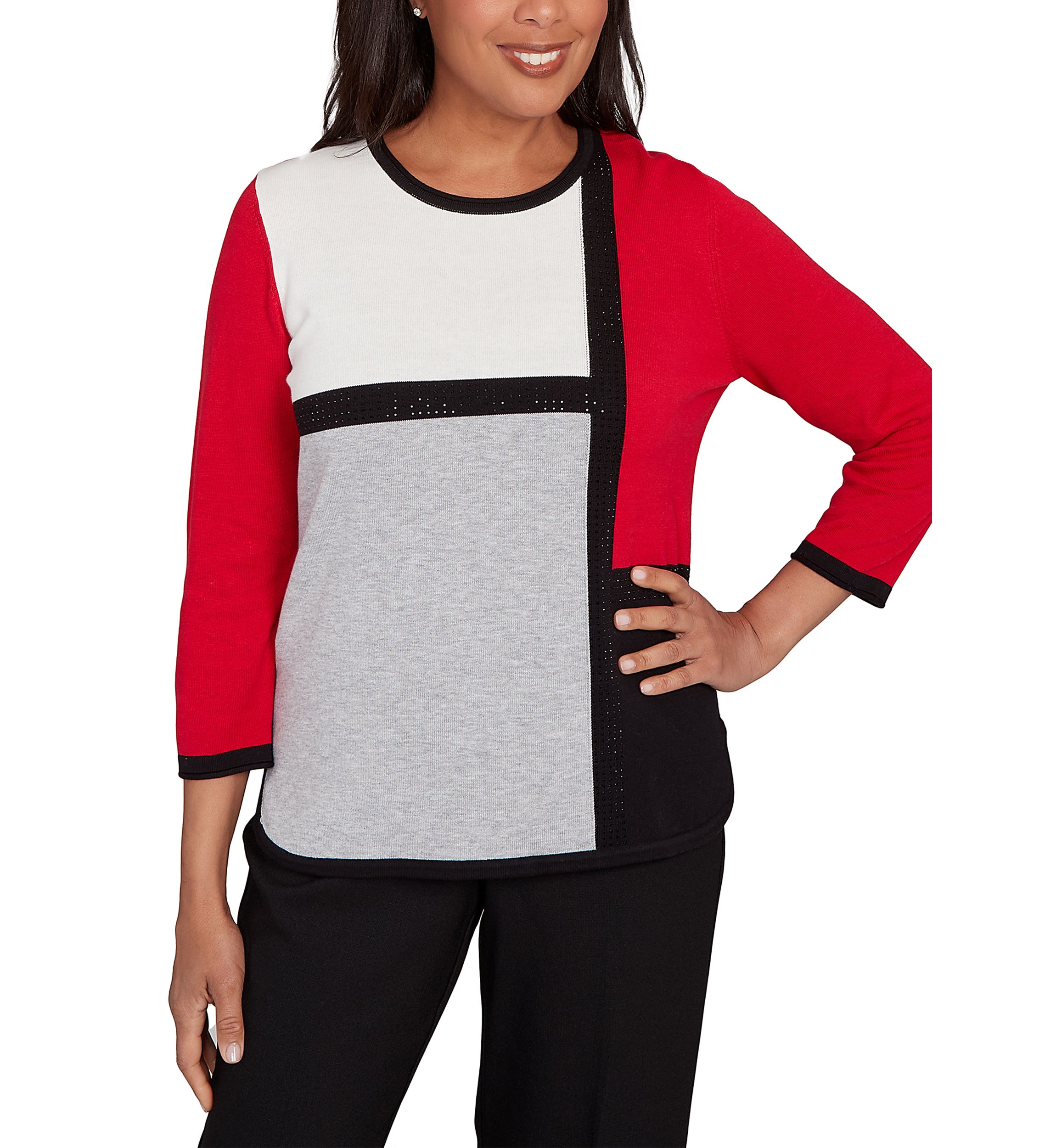 Petite Classics Color Block Sweater 