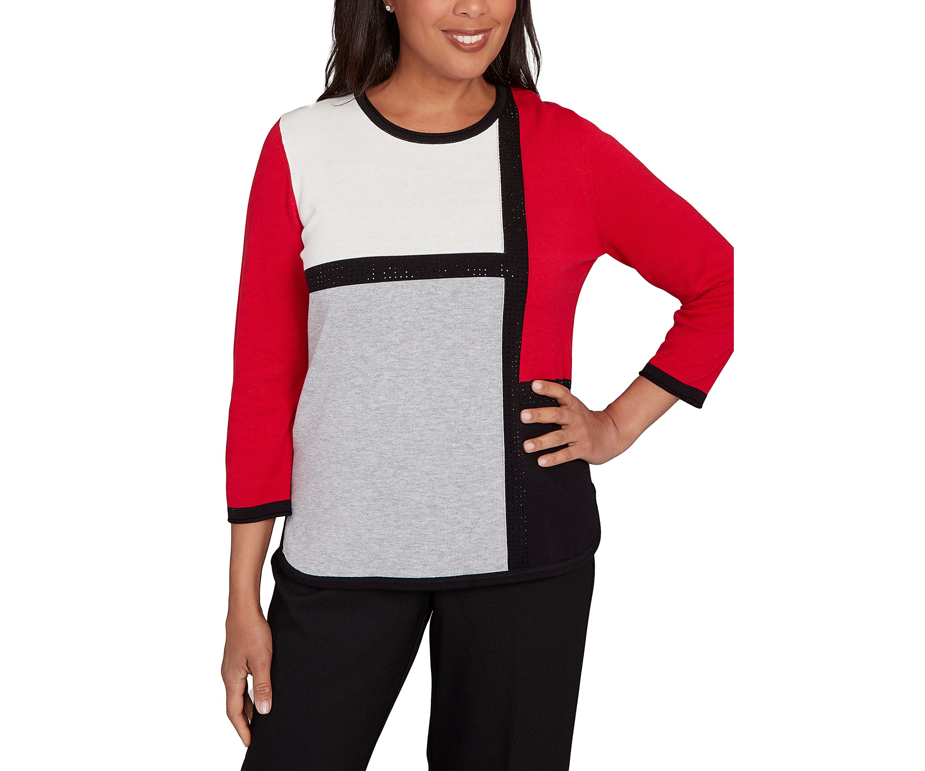 Petite Classics Color Block Sweater 