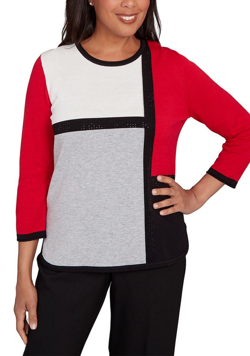 Petite Classics Color Block Sweater 
