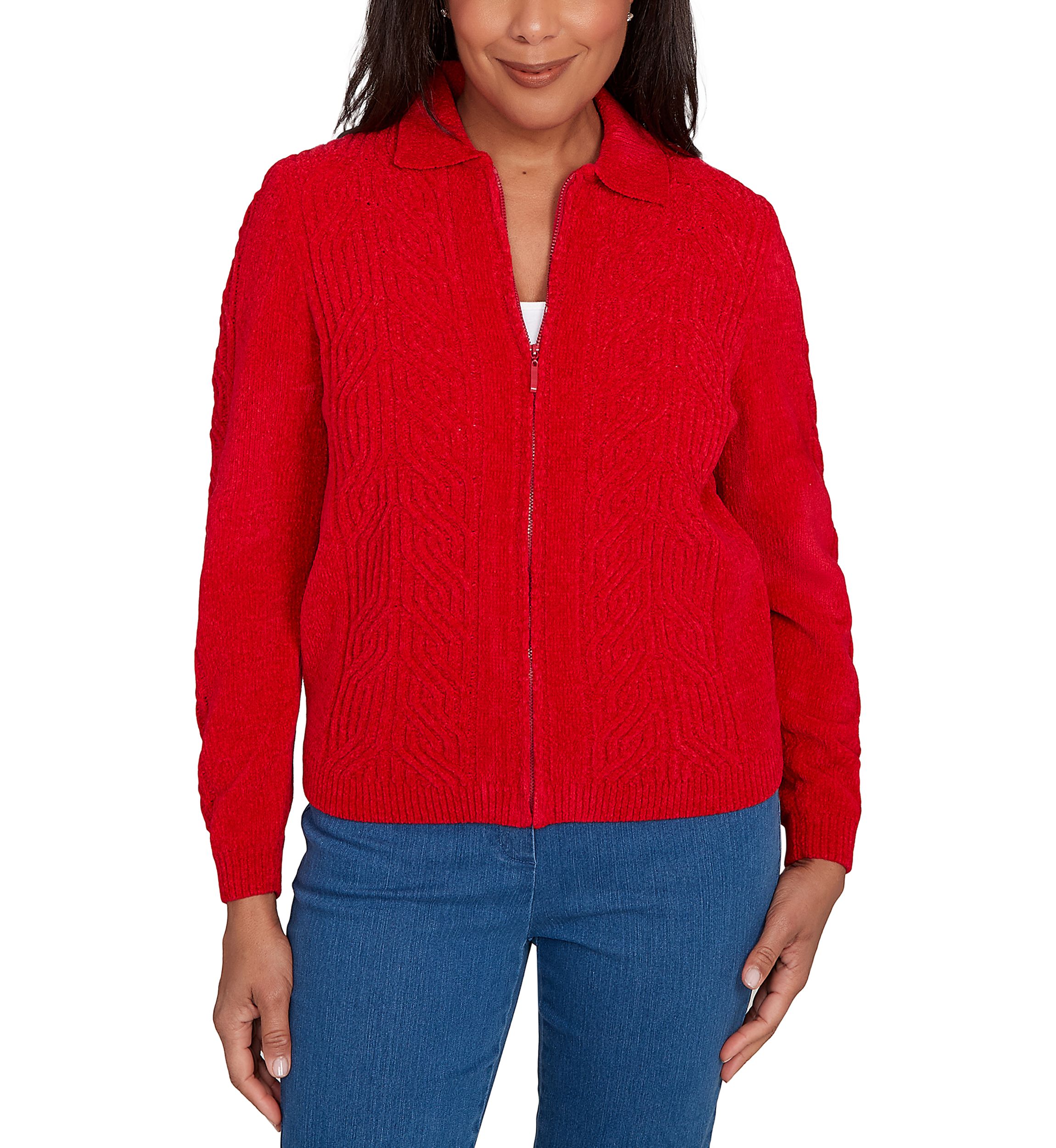 Petite Classics Zip Front Cardigan