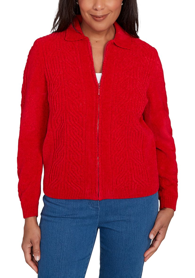 Petite Classics Zip Front Cardigan
