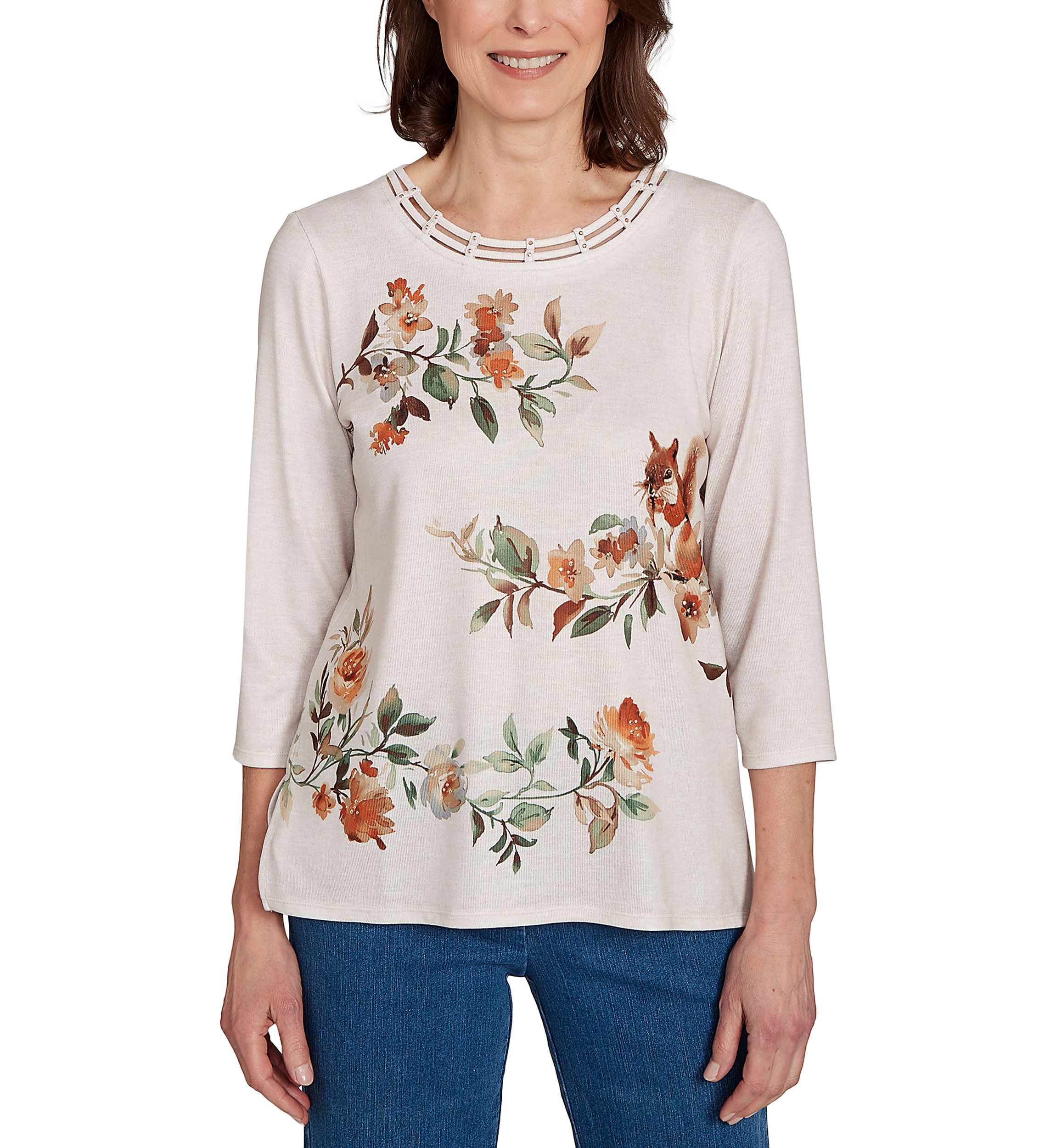 Petite Classics Floral Squirrel Top