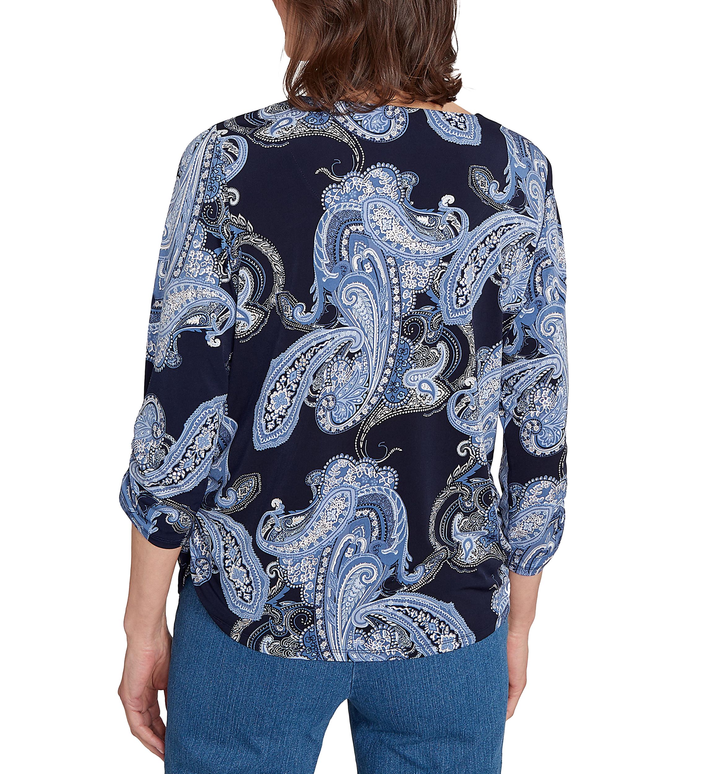 Petite Classics Paisley Top with Gold Foil