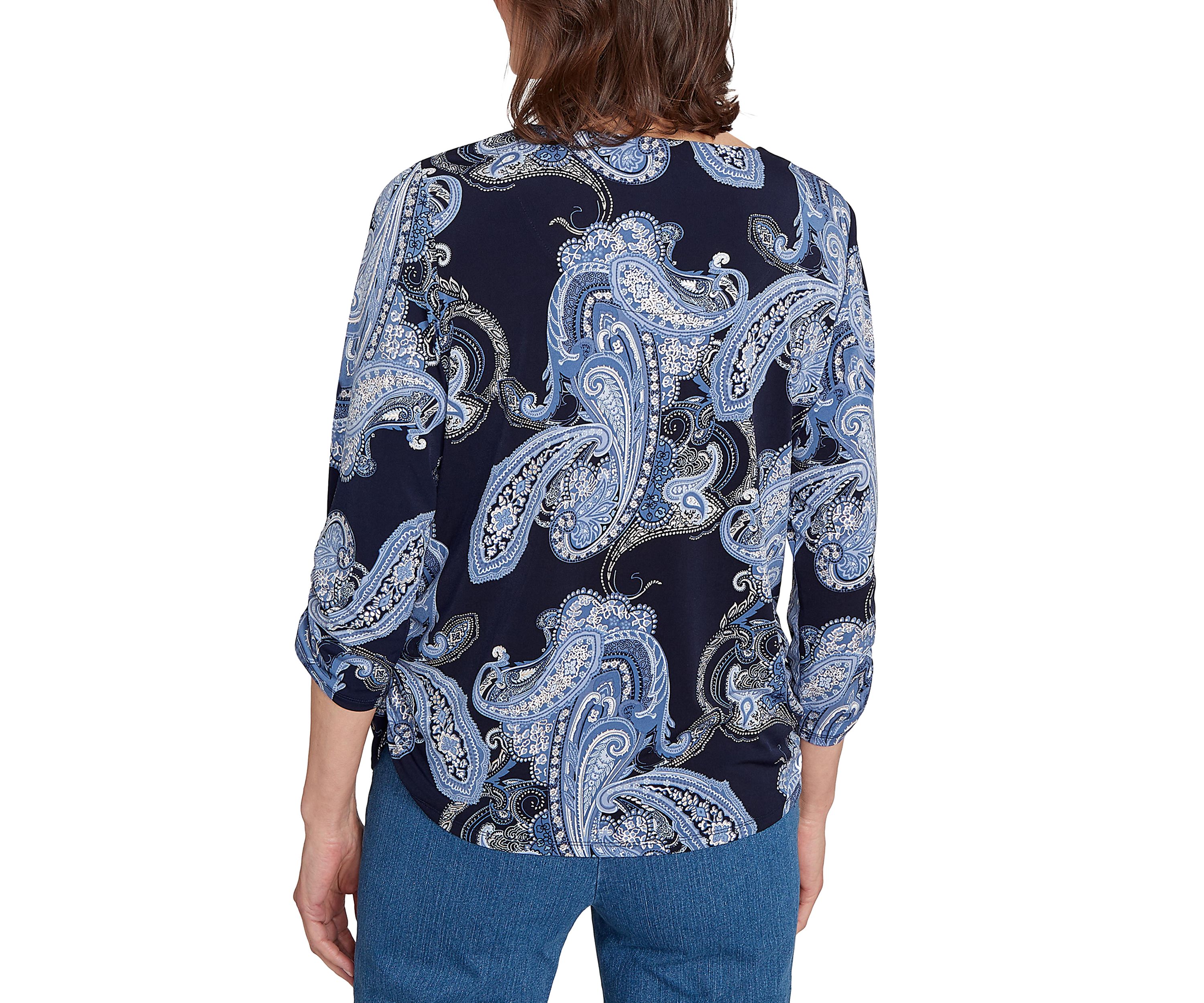 Petite Classics Paisley Top with Gold Foil