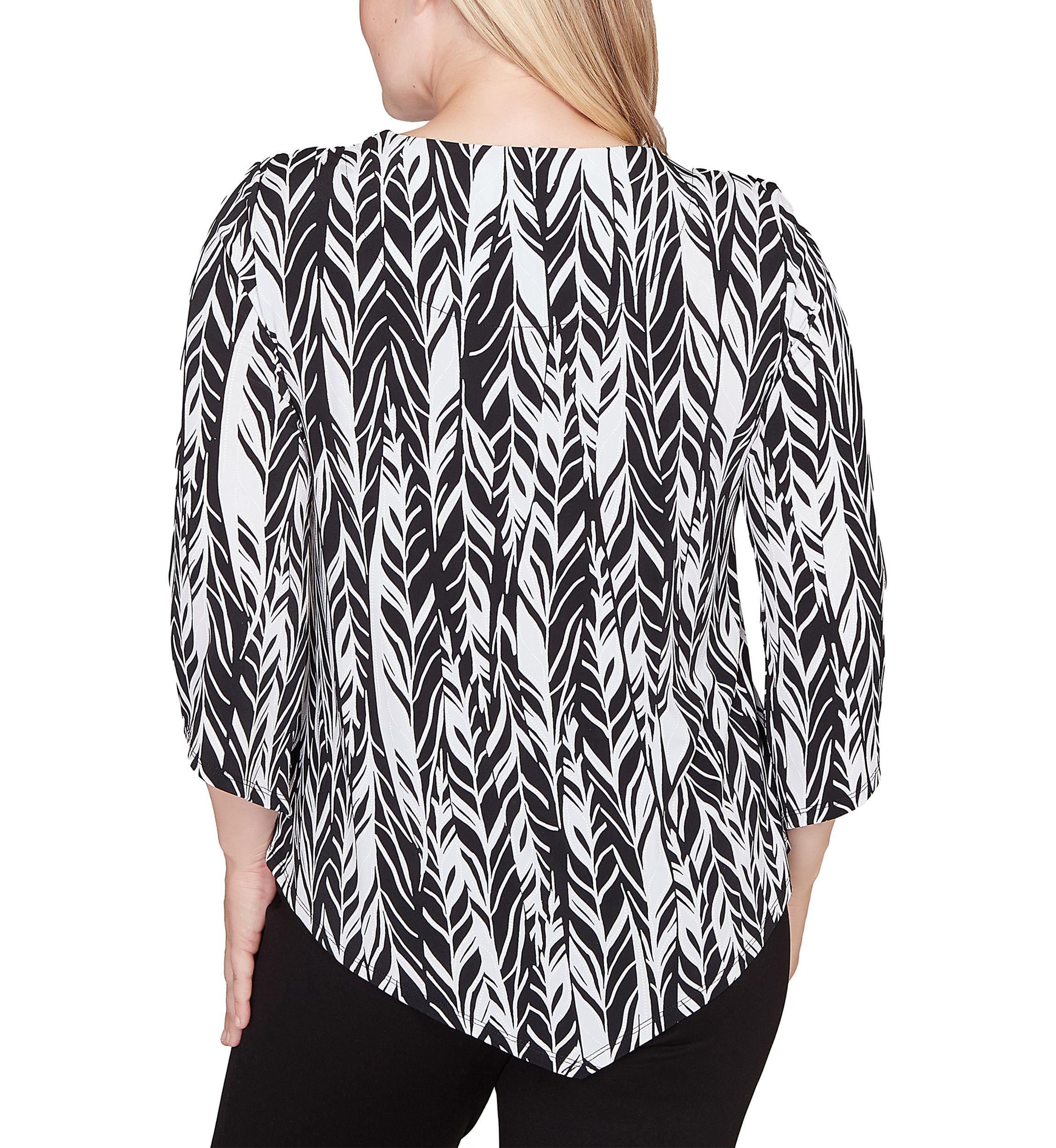 Petite Classics Abstract Feathers Top