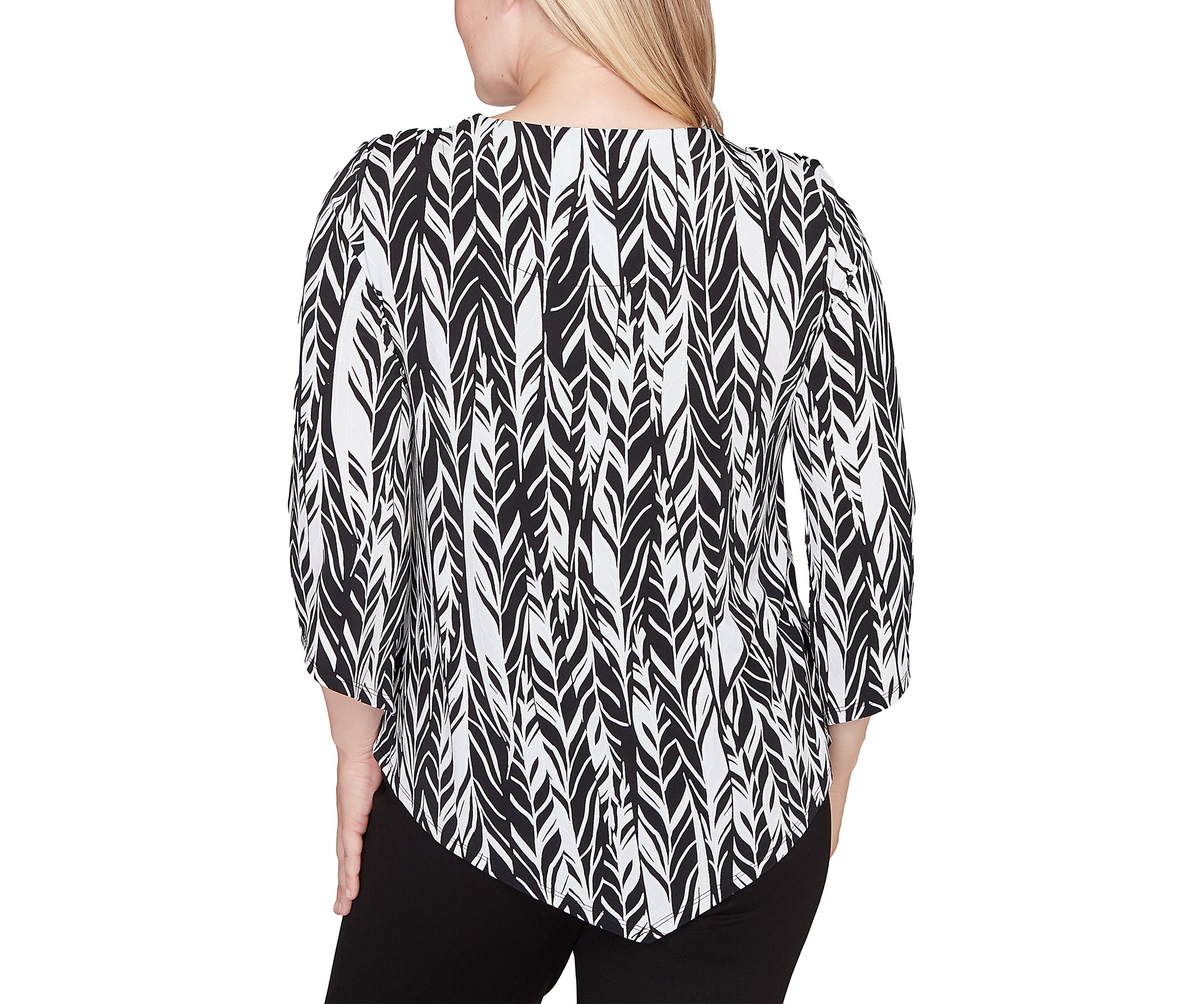 Petite Classics Abstract Feathers Top