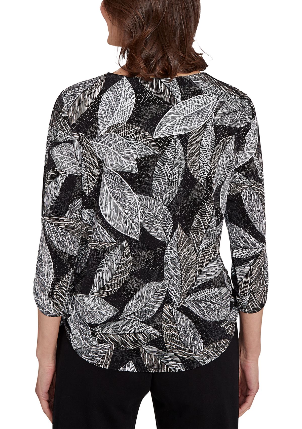 Petite Puff Print Leaf Top