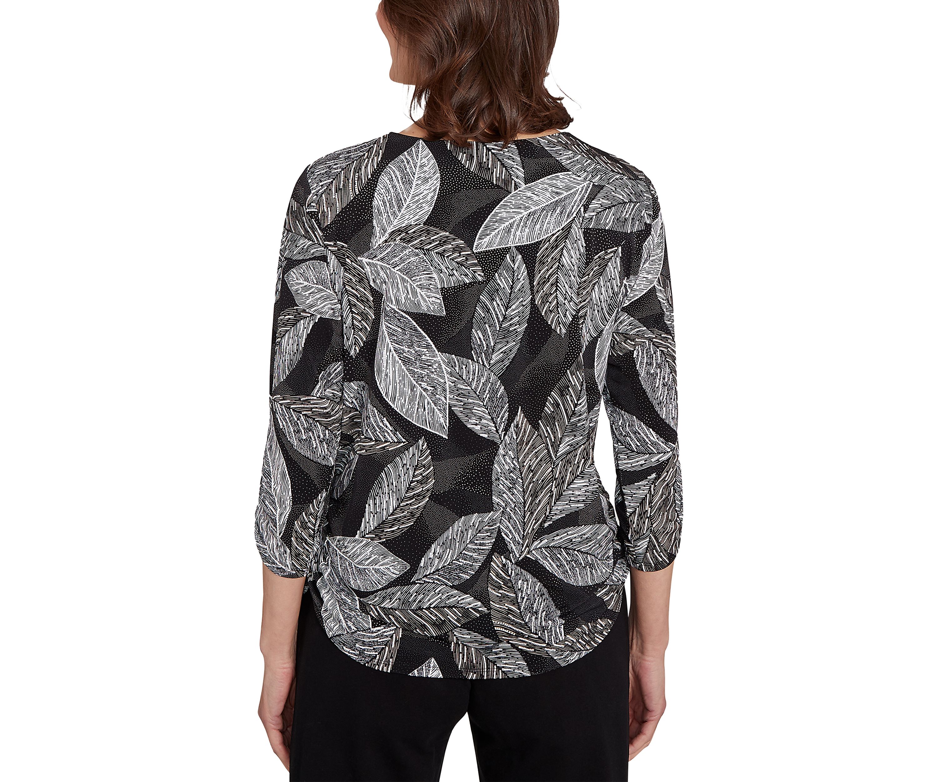 Petite Puff Print Leaf Top