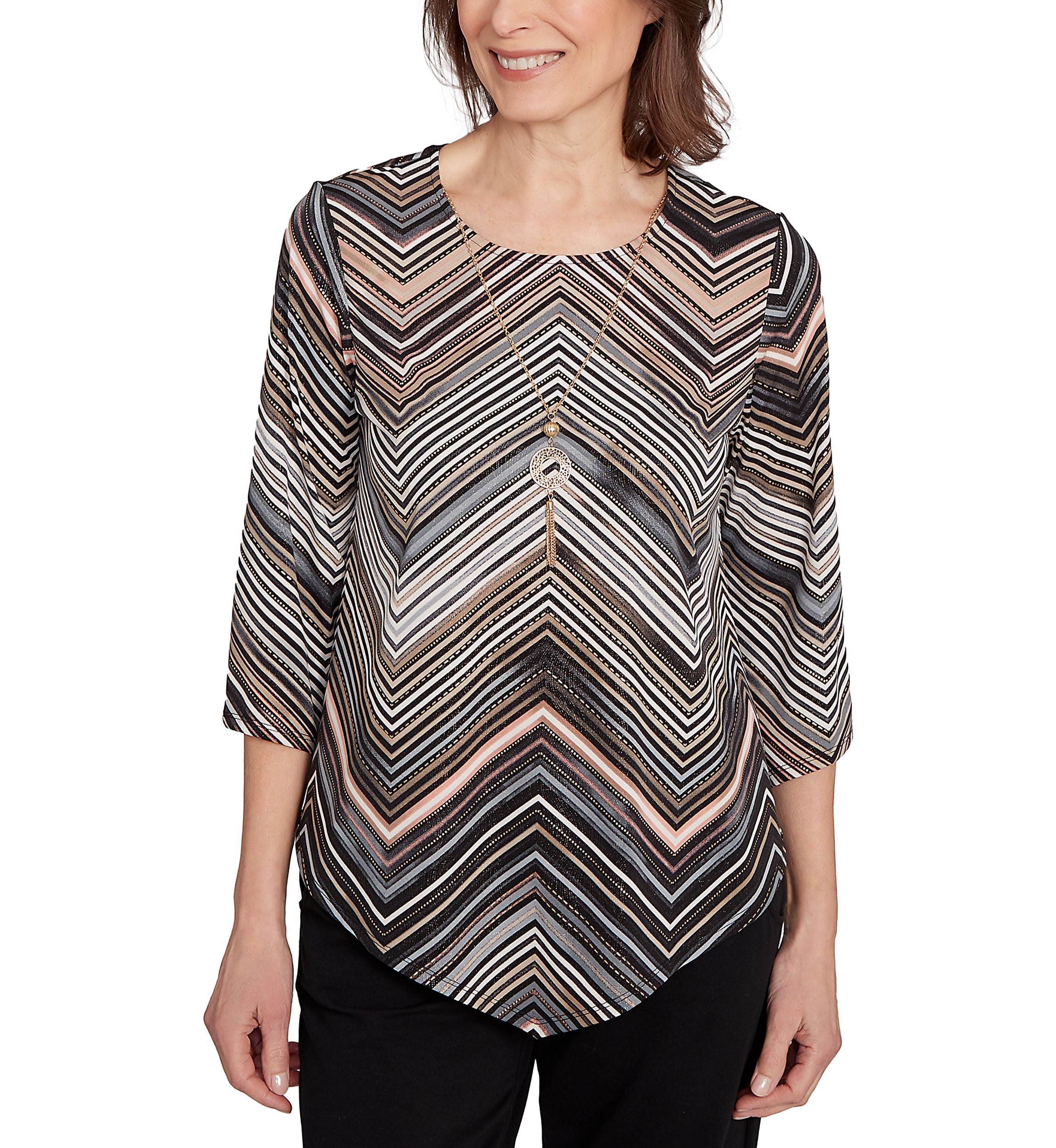 Petite Classics Stripe Chevron Top 