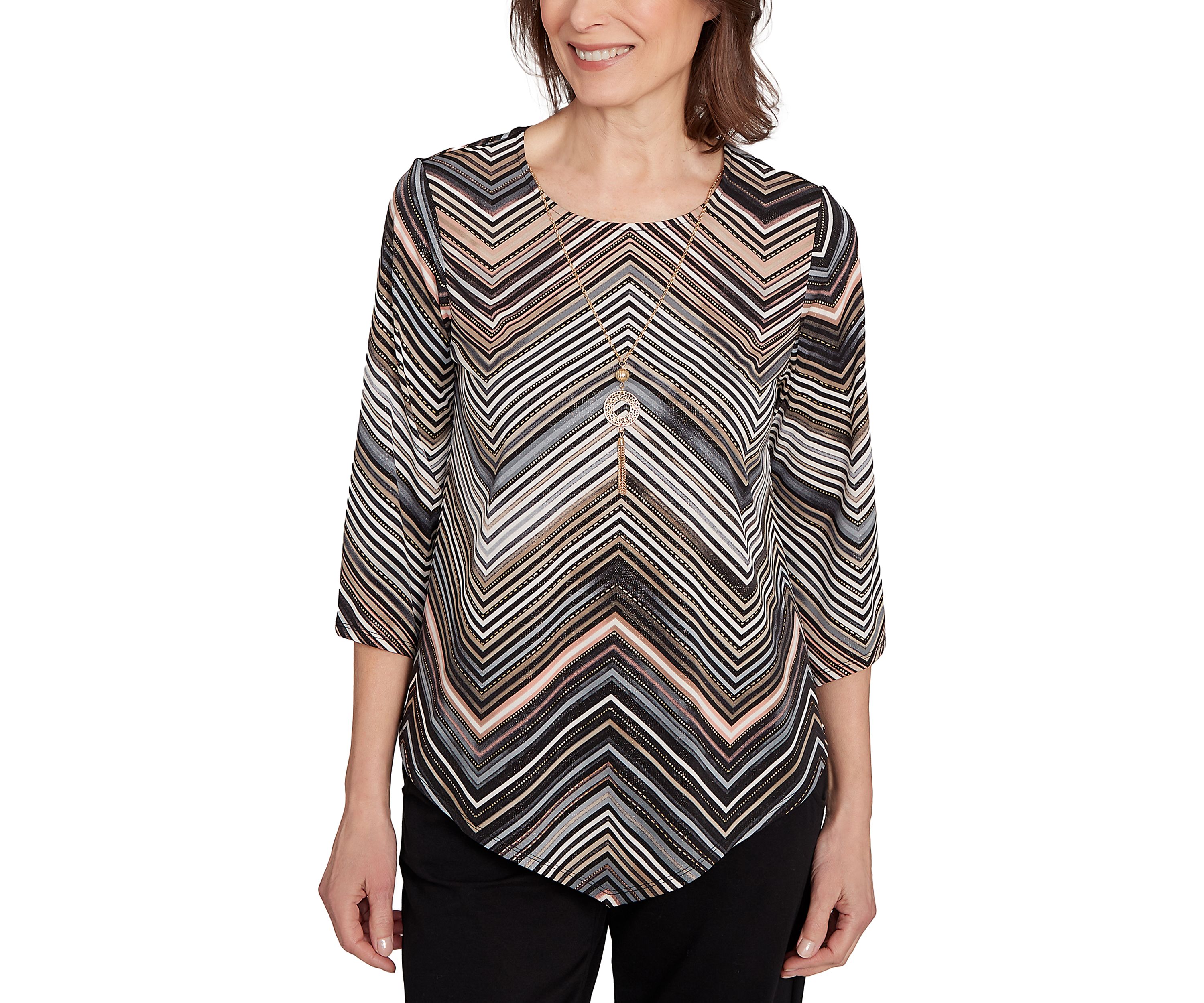 Petite Classics Stripe Chevron Top 