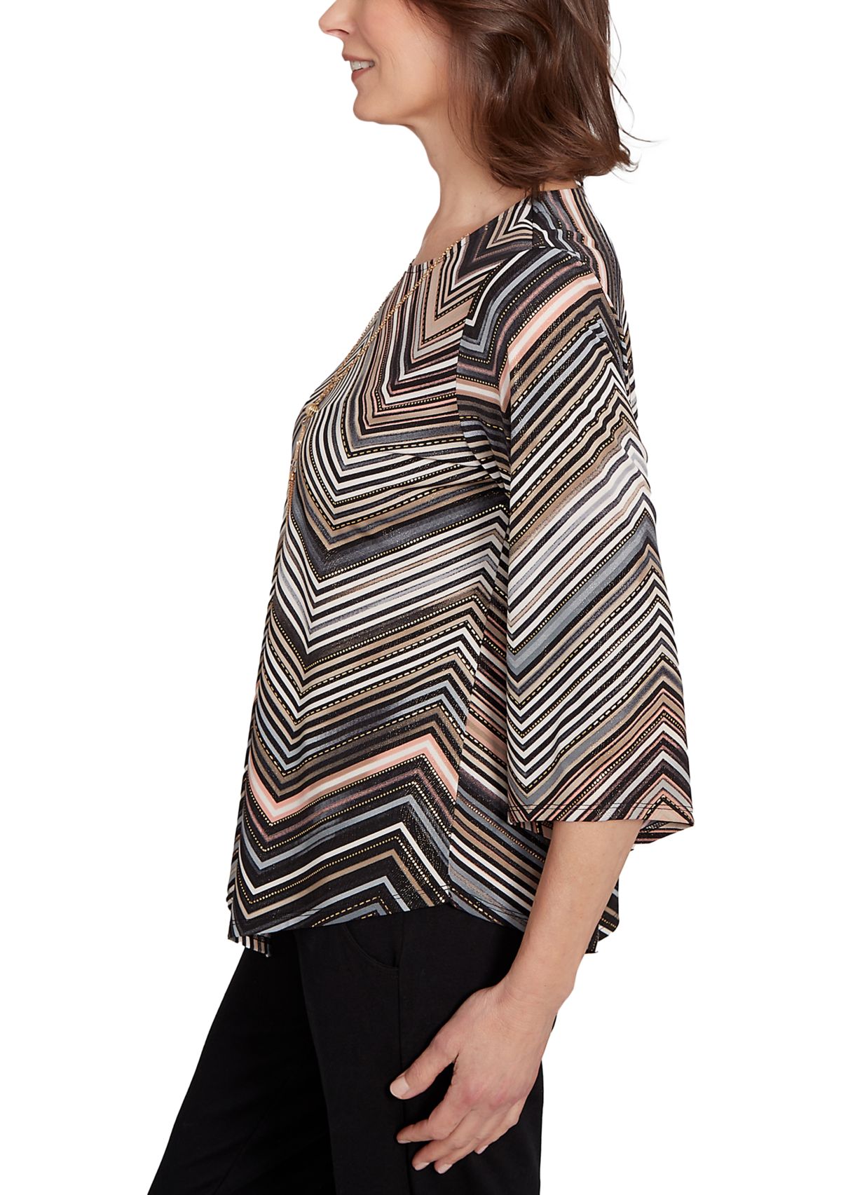 Petite Classics Stripe Chevron Top 