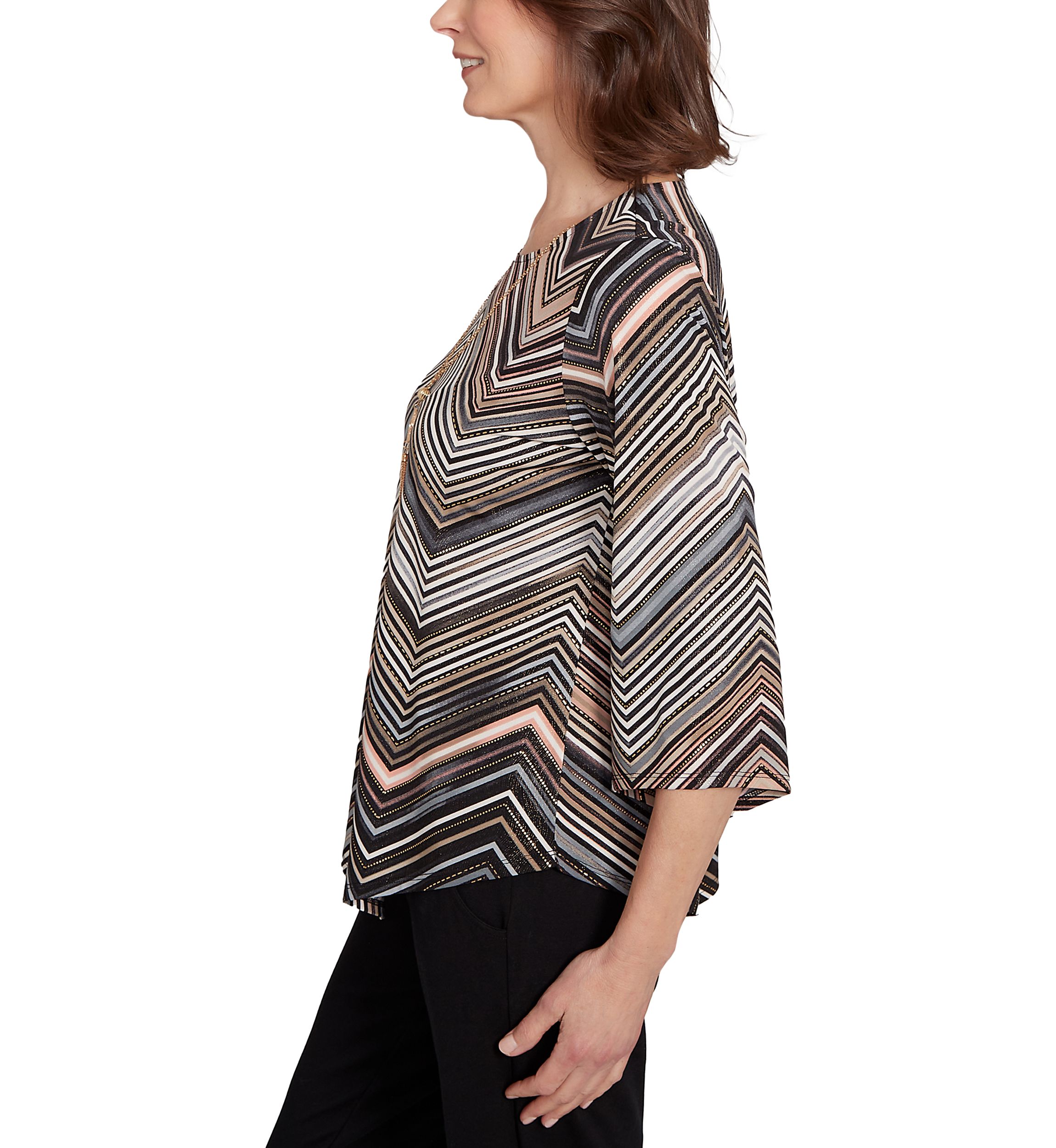 Petite Classics Stripe Chevron Top 