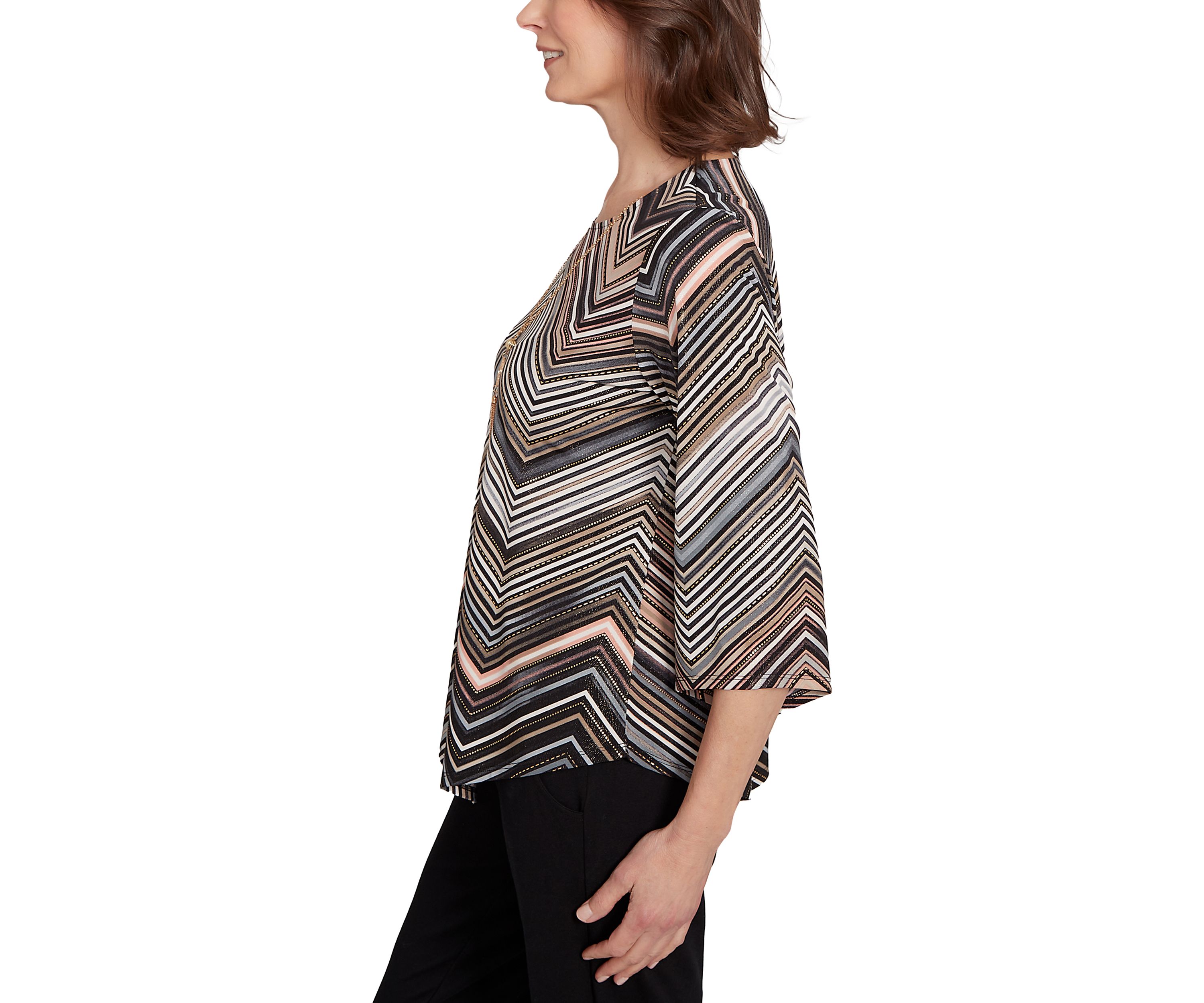 Petite Classics Stripe Chevron Top 