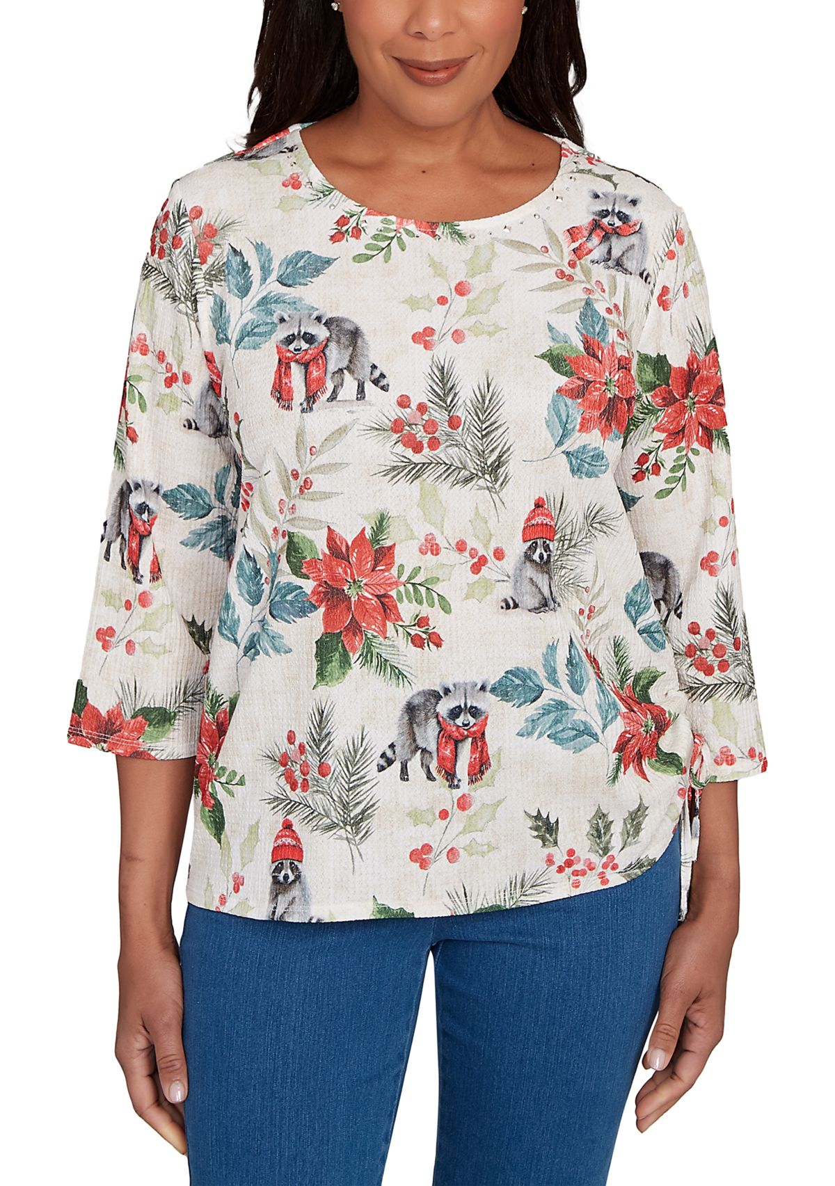 Petite Classics Raccoons Print T-Shirt 