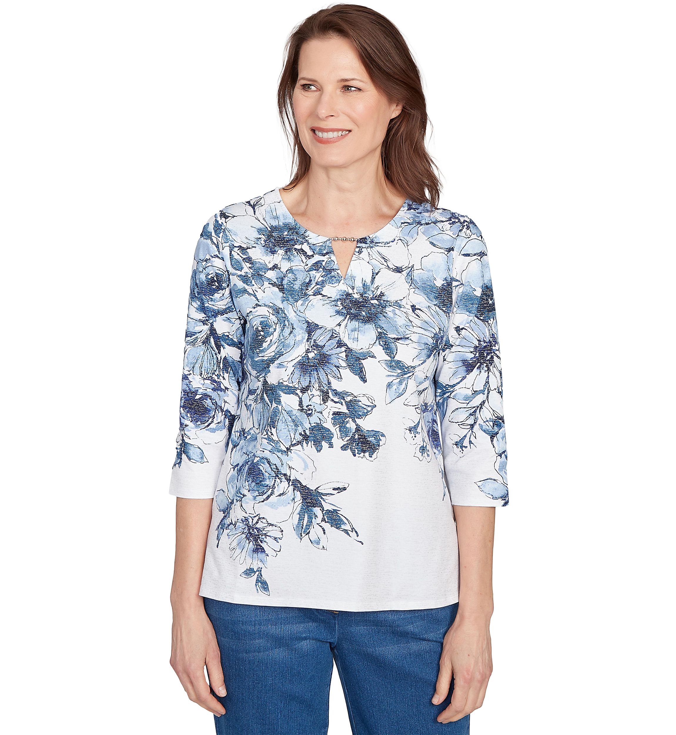 Womens Key Items Ki Floral Yoke Top