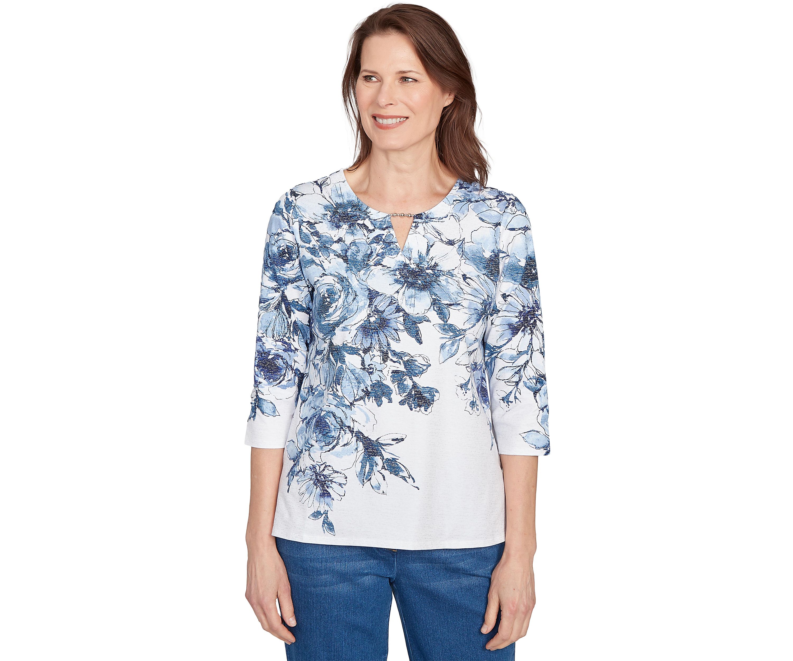 Womens Key Items Ki Floral Yoke Top