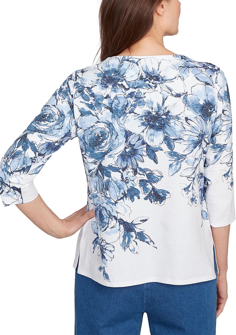Womens Key Items Ki Floral Yoke Top