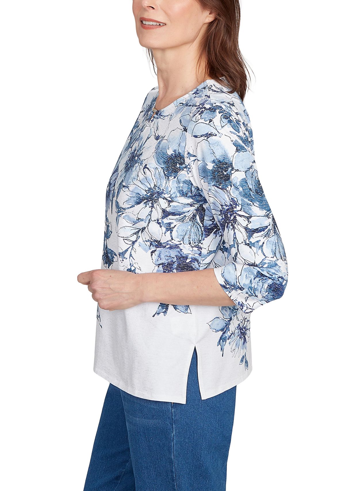 Womens Key Items Ki Floral Yoke Top