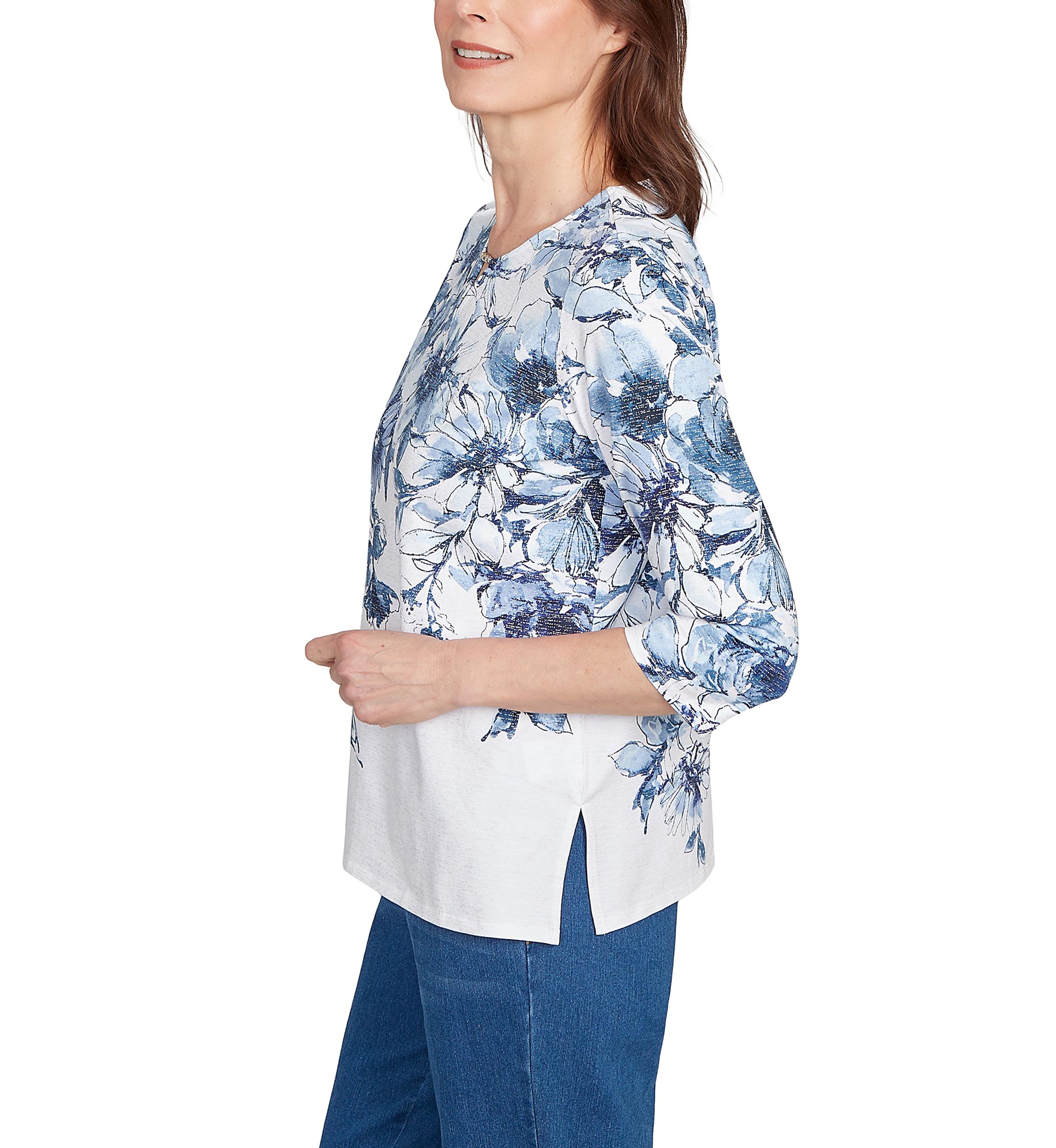 Womens Key Items Ki Floral Yoke Top