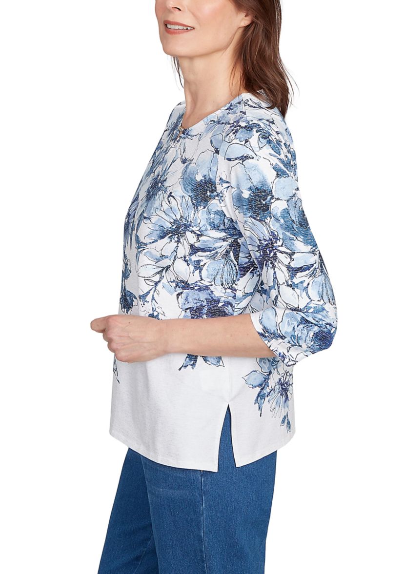 Womens Key Items Ki Floral Yoke Top
