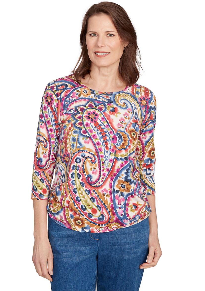 Womens Key Items Paisley Top 