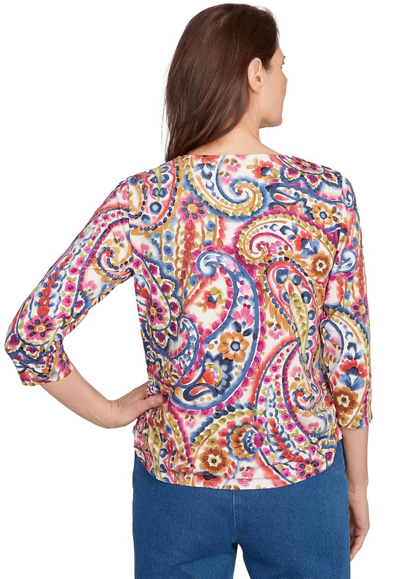 Womens Key Items Paisley Top 