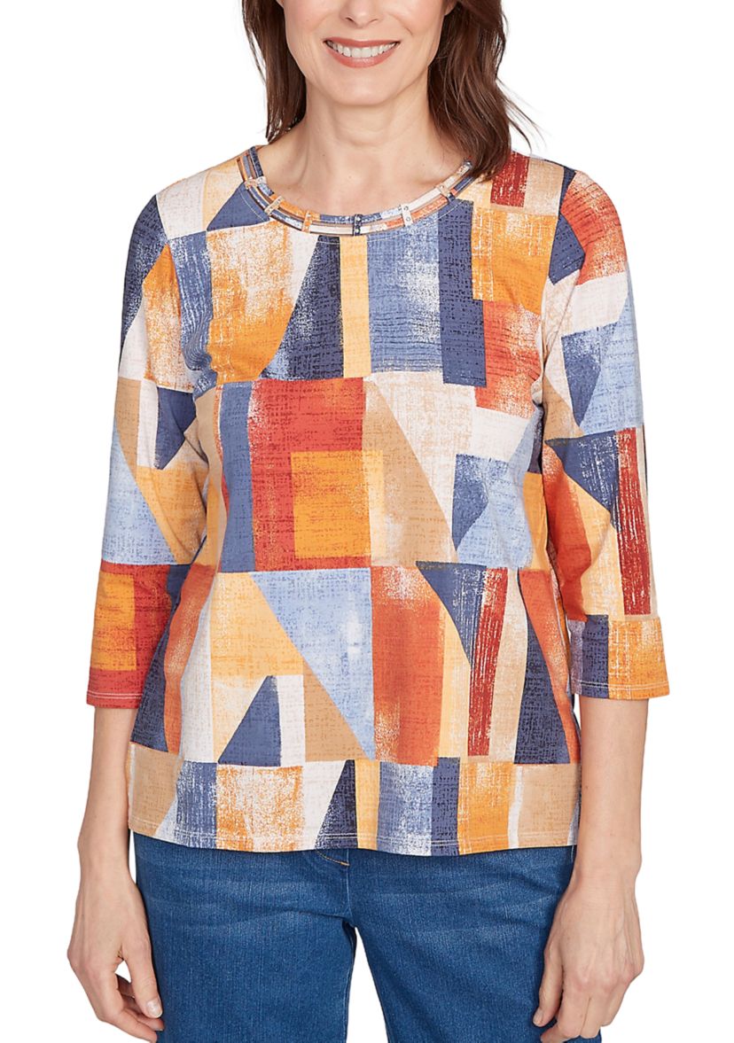 Womens Key Items Color Block Top