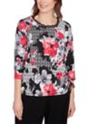 Womens Key Items Diamond Floral Patch Top 