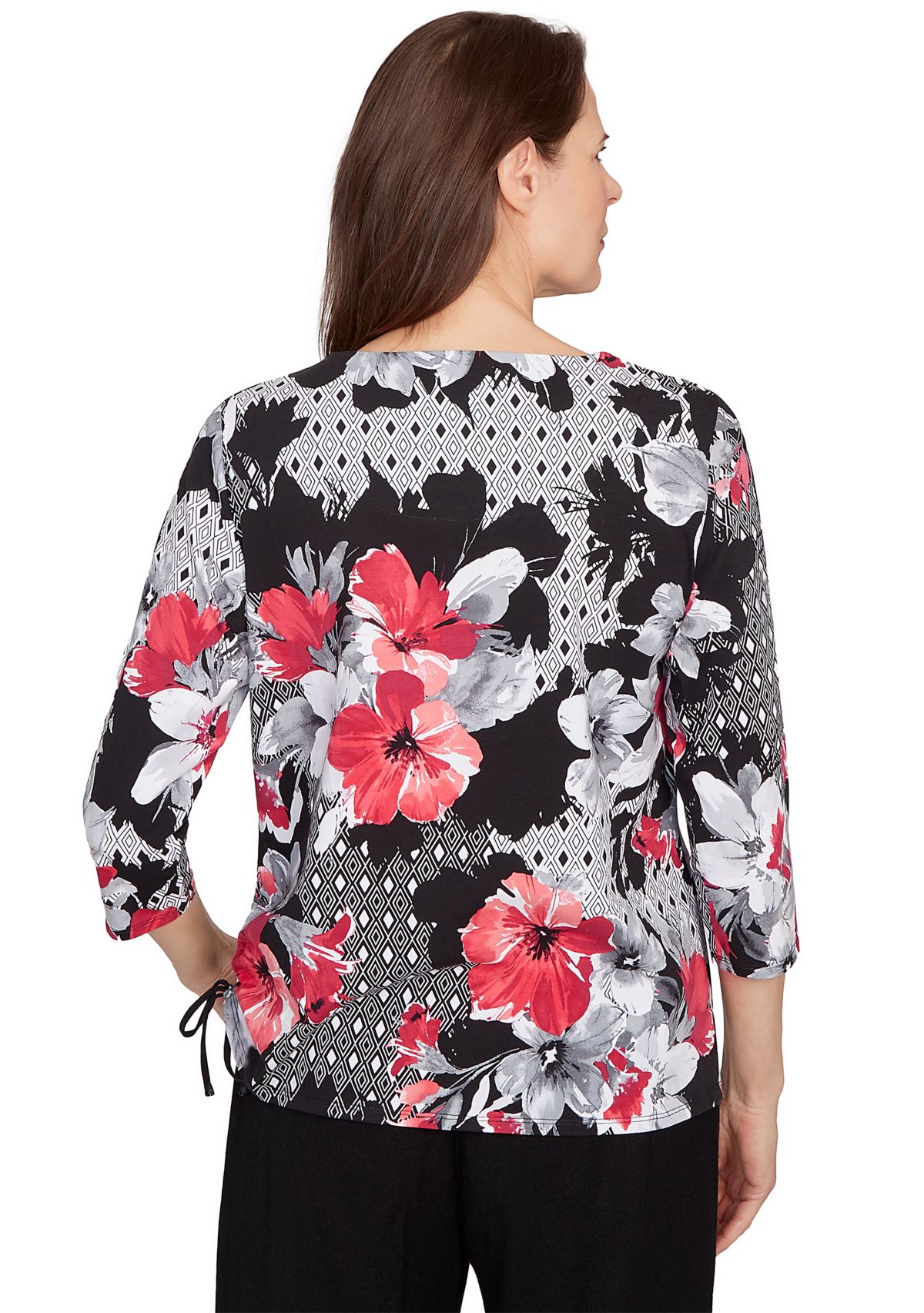 Womens Key Items Diamond Floral Patch Top 