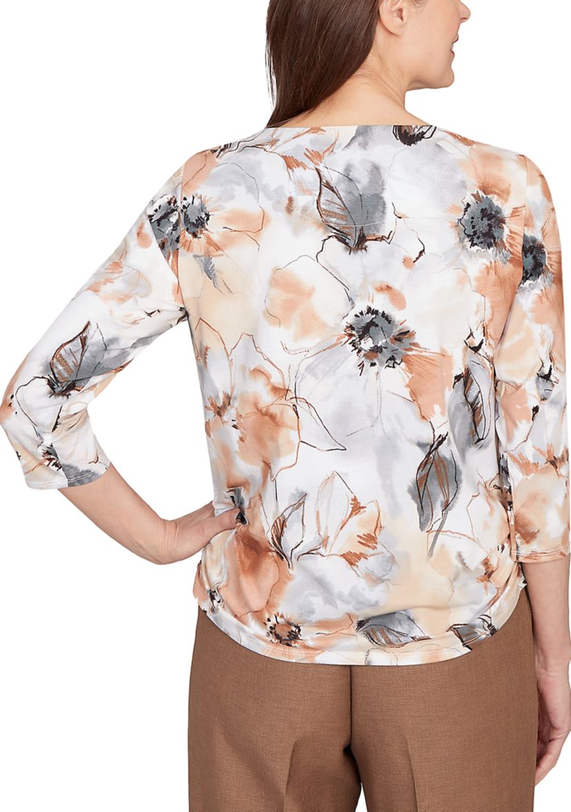 Womens Classics Watercolor Floral Top