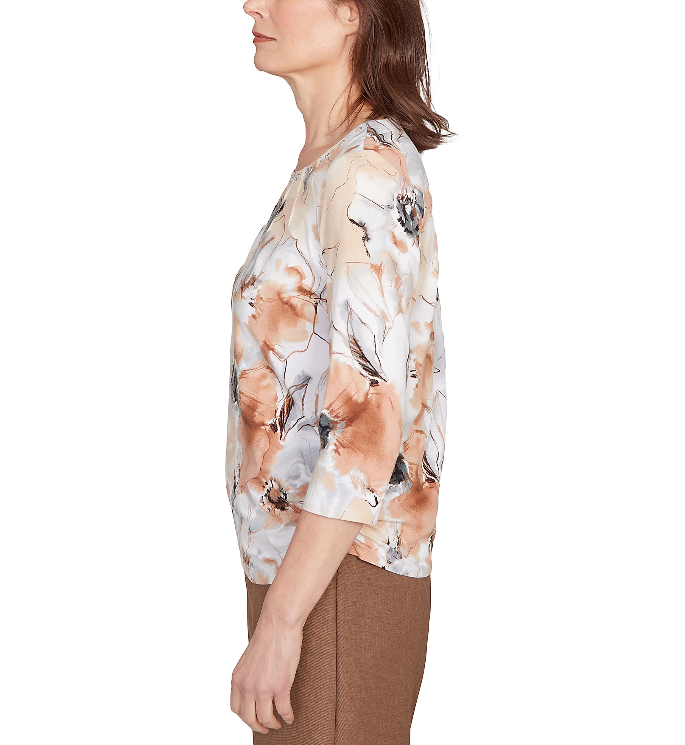 Womens Classics Watercolor Floral Top