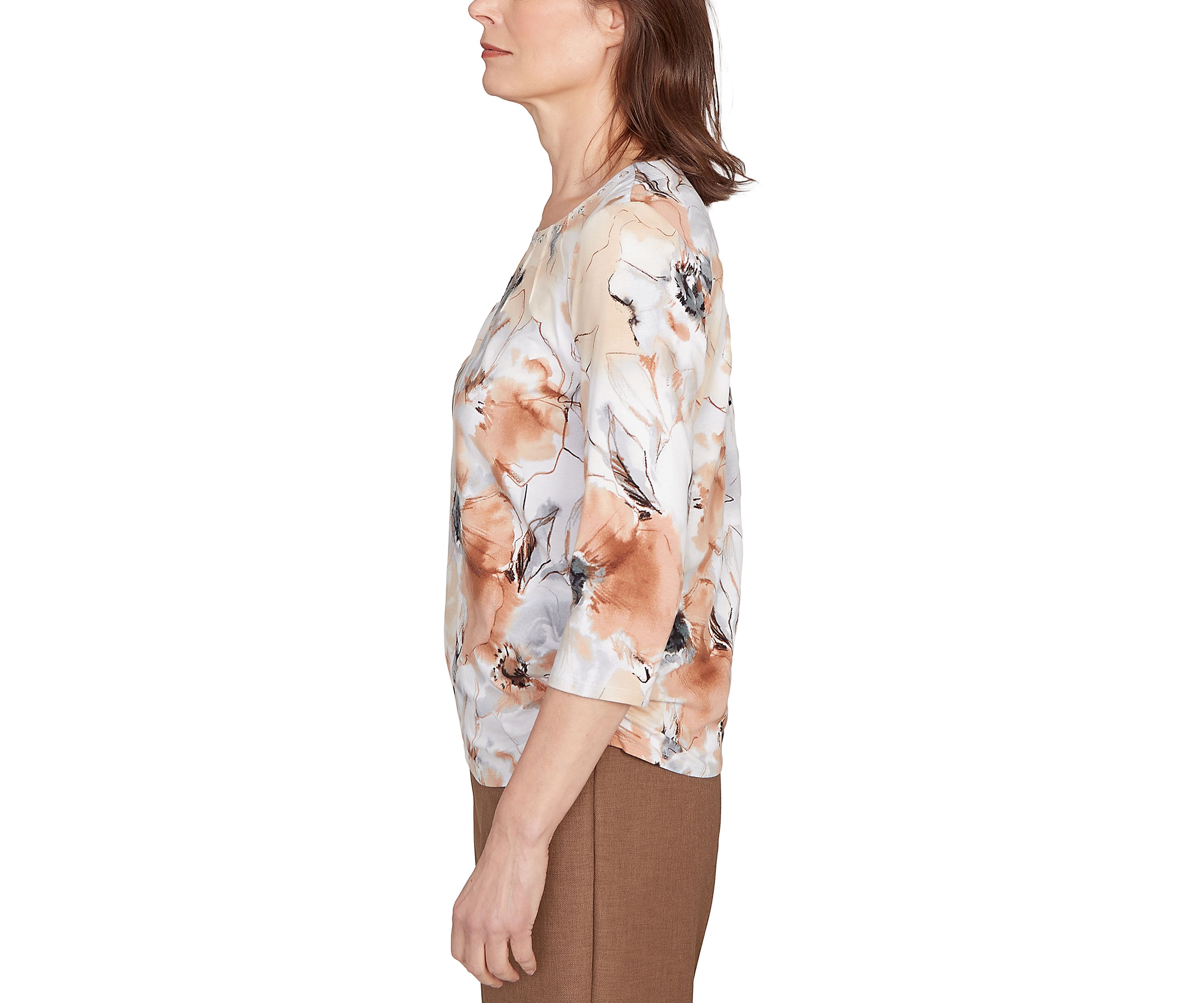 Womens Classics Watercolor Floral Top