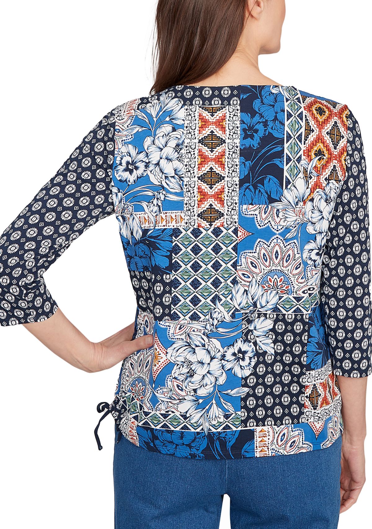 Petite Key Items Batik Patchwork Top 
